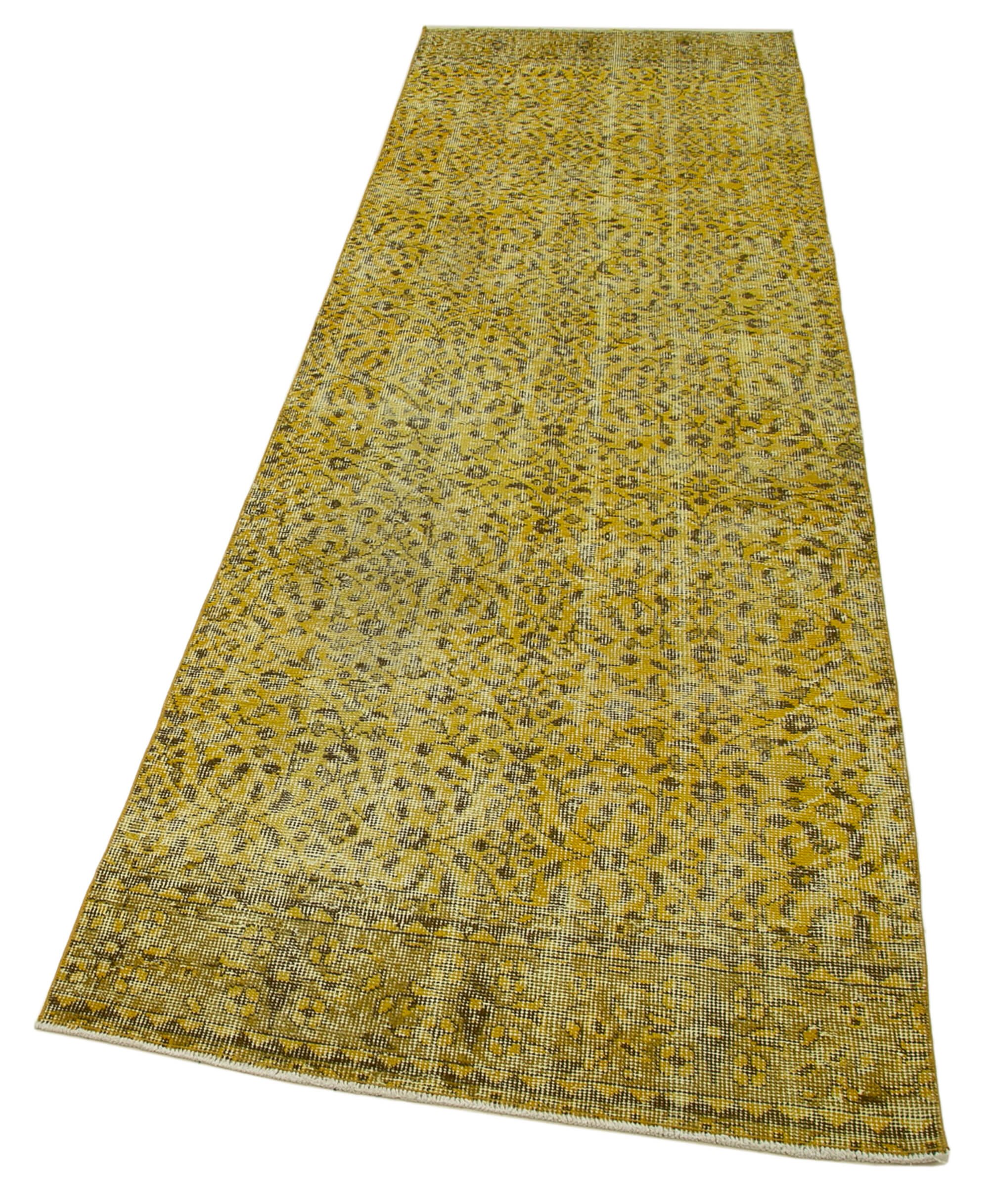 3 x 10 Yellow Overdyed Runner Rug - 4617