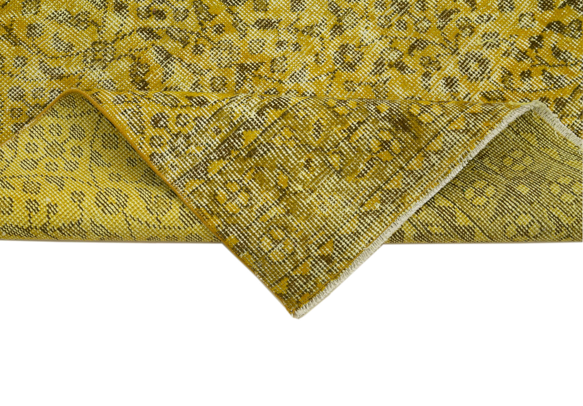 3 x 10 Yellow Overdyed Runner Rug - 4617