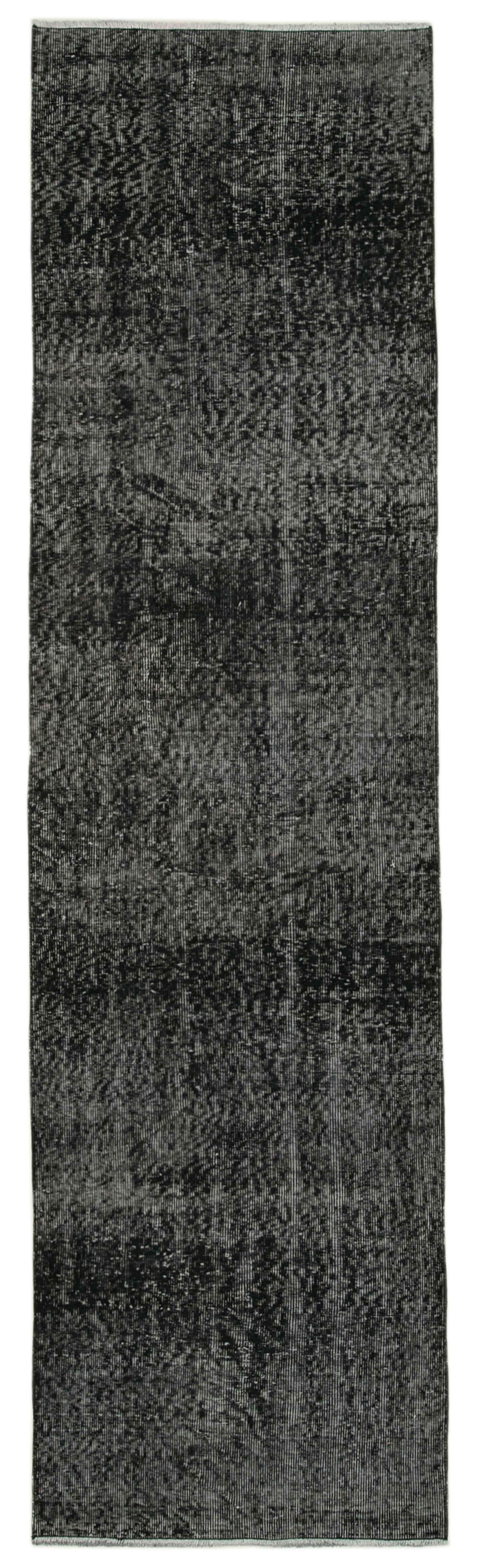 3 x 10 Black Overdyed Runner Rug - 4619