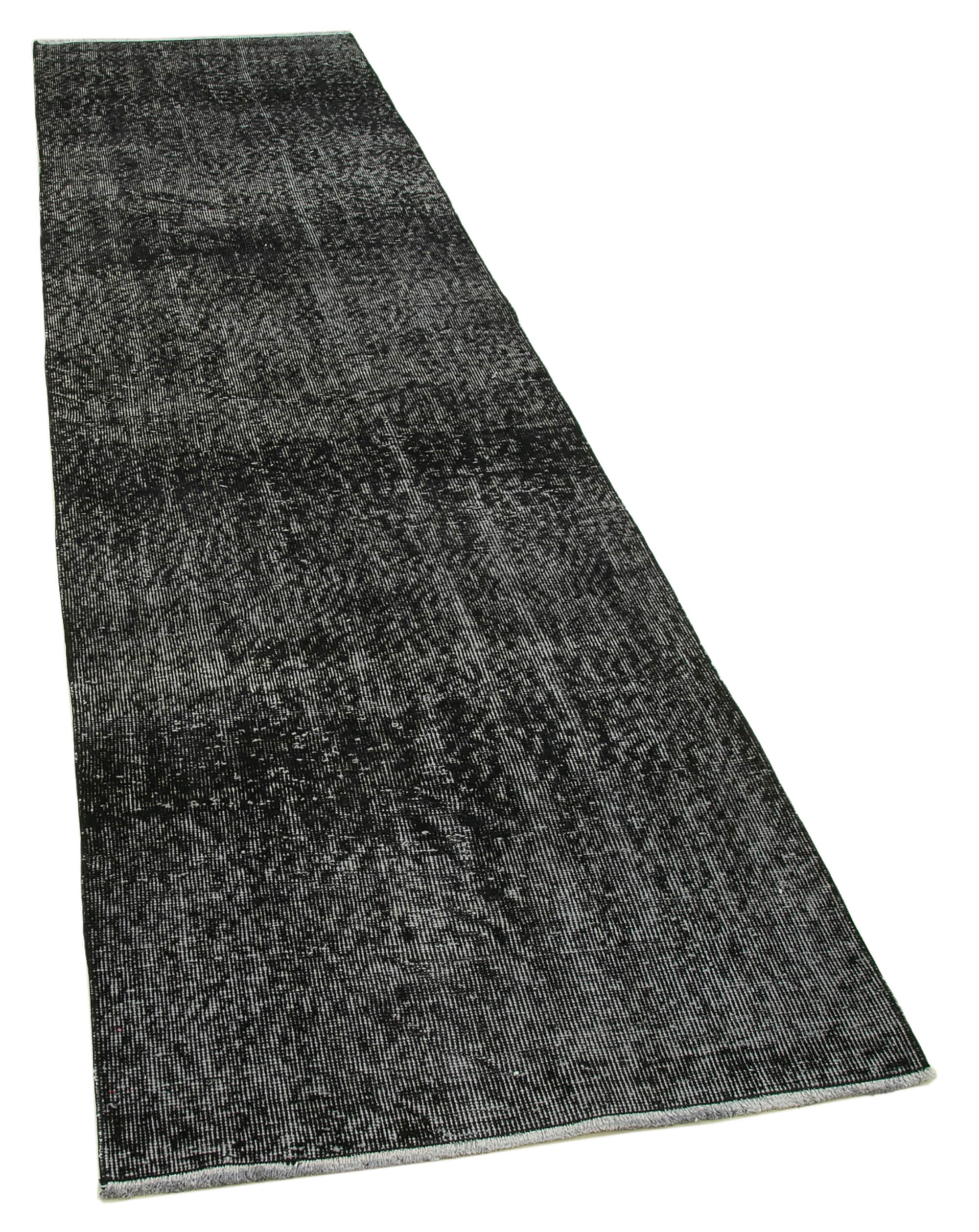 3 x 10 Black Overdyed Runner Rug - 4619