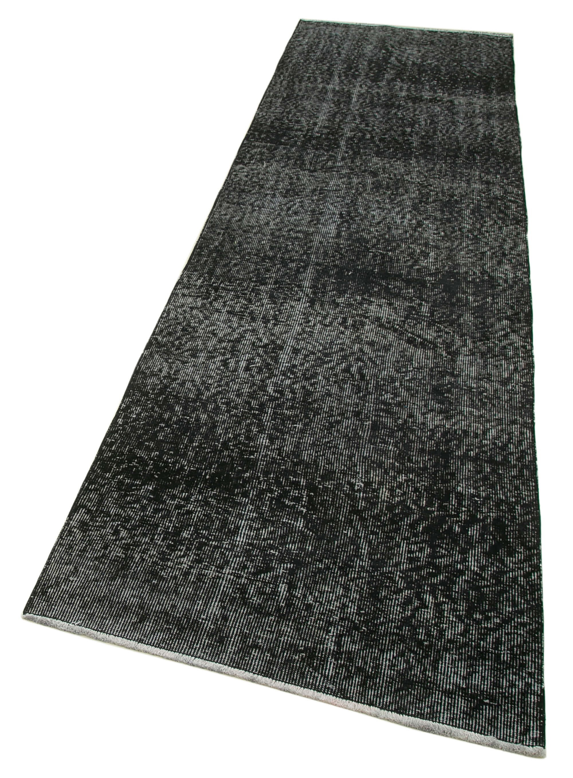 3 x 10 Black Overdyed Runner Rug - 4619