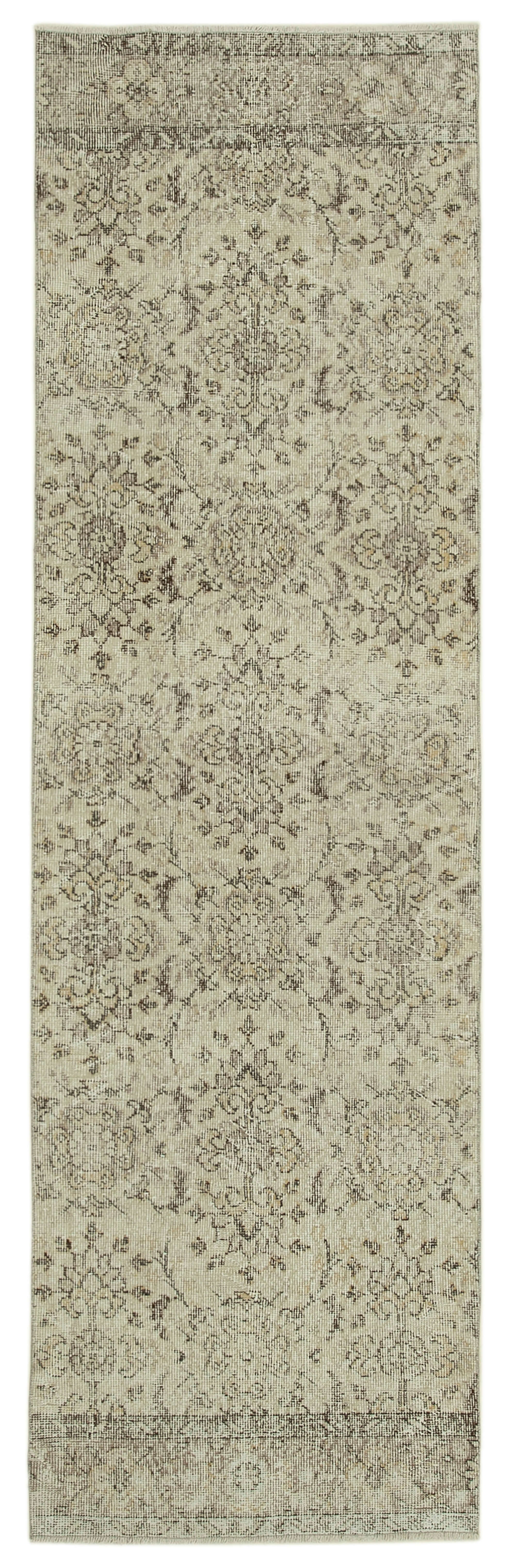 3 x 10 Beige Overdyed Runner Rug - 4620