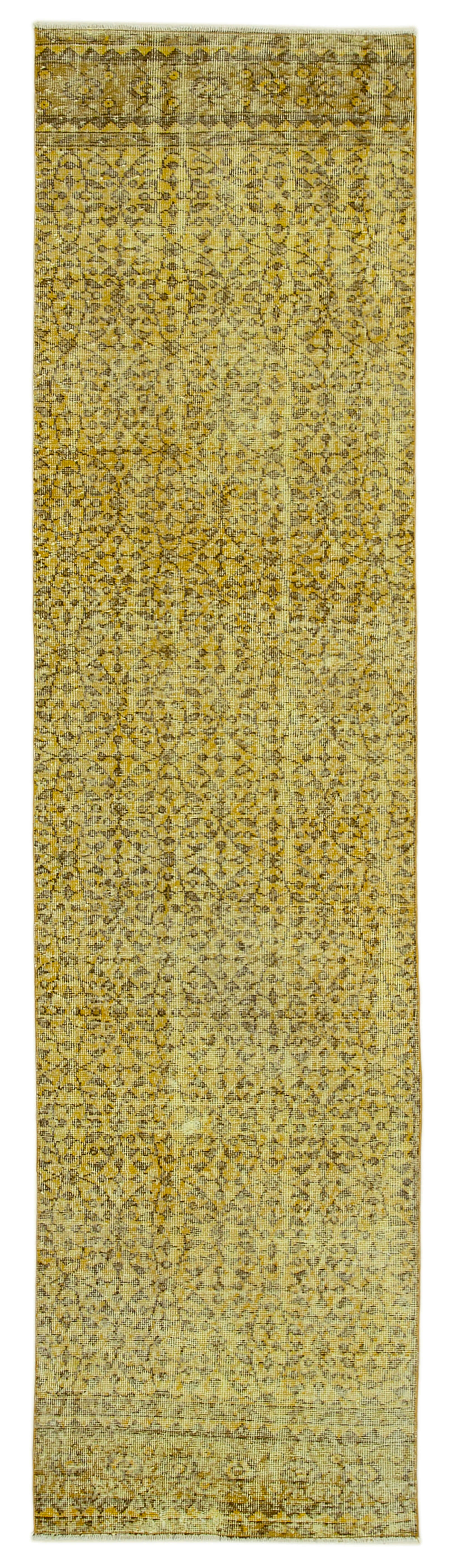 3 x 10 Yellow Overdyed Runner Rug - 4622