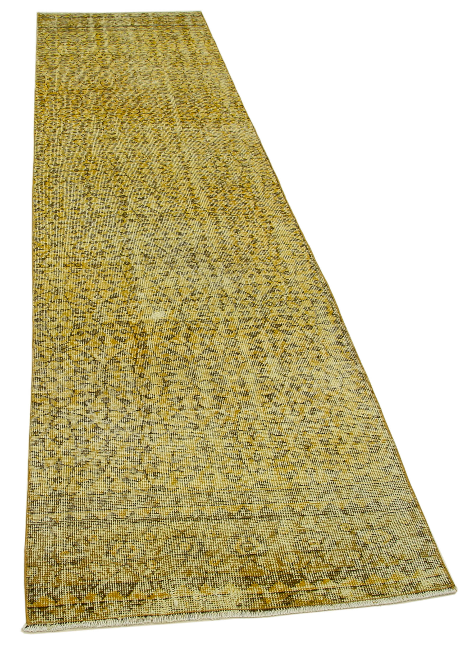 3 x 10 Yellow Overdyed Runner Rug - 4622