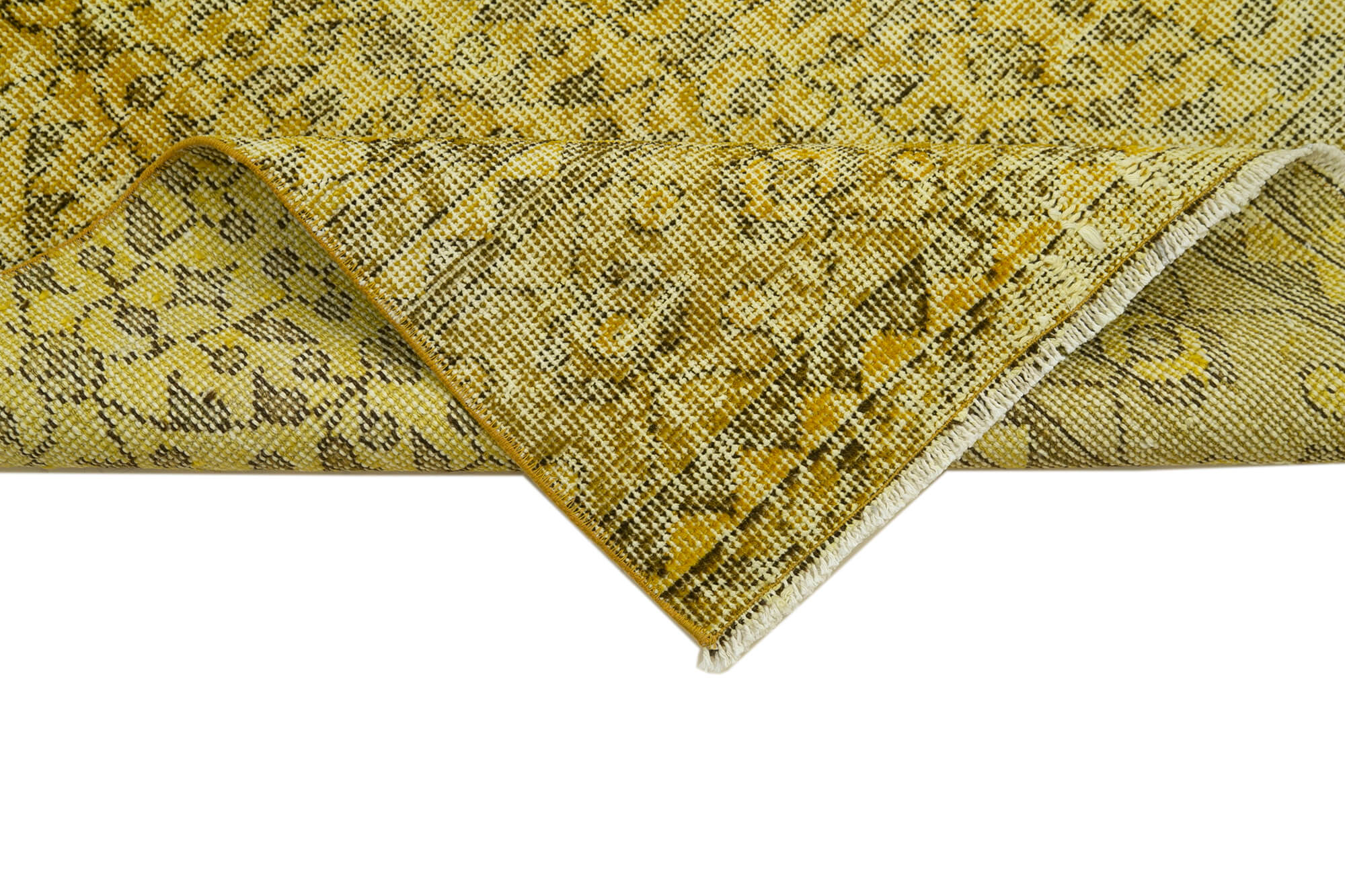 3 x 10 Yellow Overdyed Runner Rug - 4622