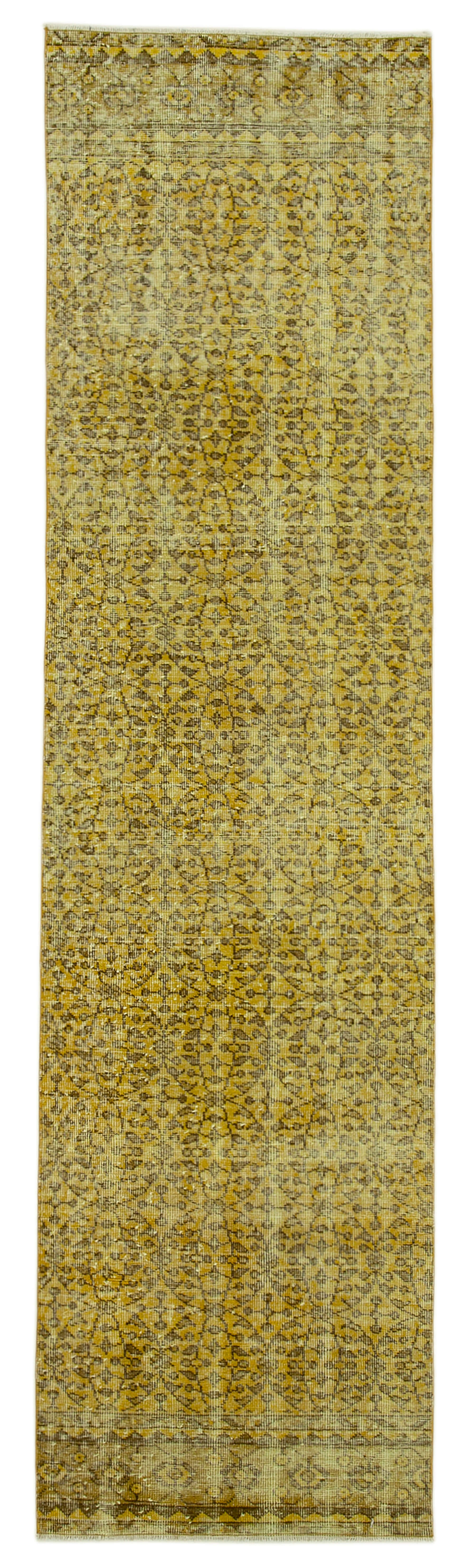 3 x 10 Yellow Overdyed Runner Rug - 4625