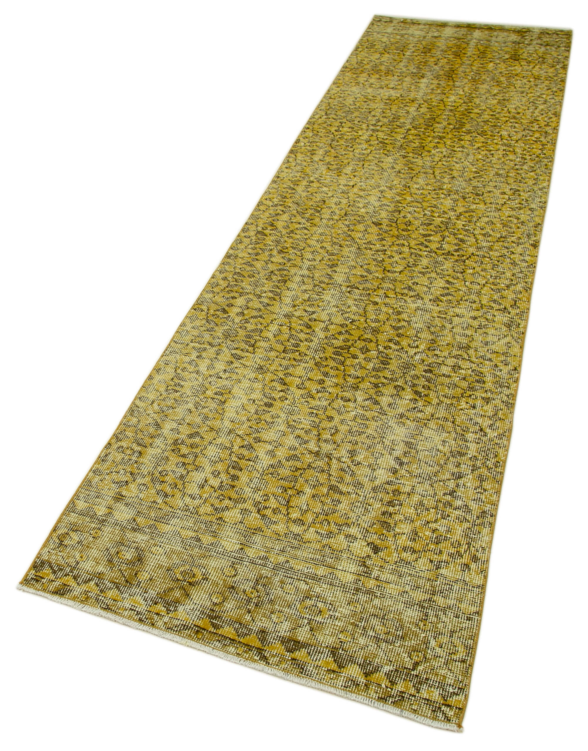 3 x 10 Yellow Overdyed Runner Rug - 4625