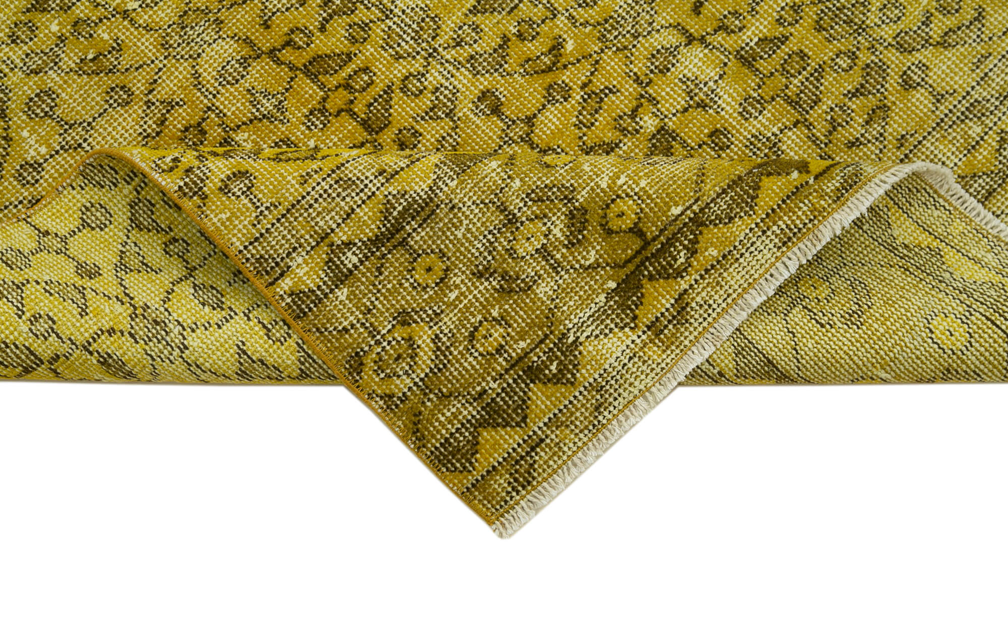 3 x 10 Yellow Overdyed Runner Rug - 4625