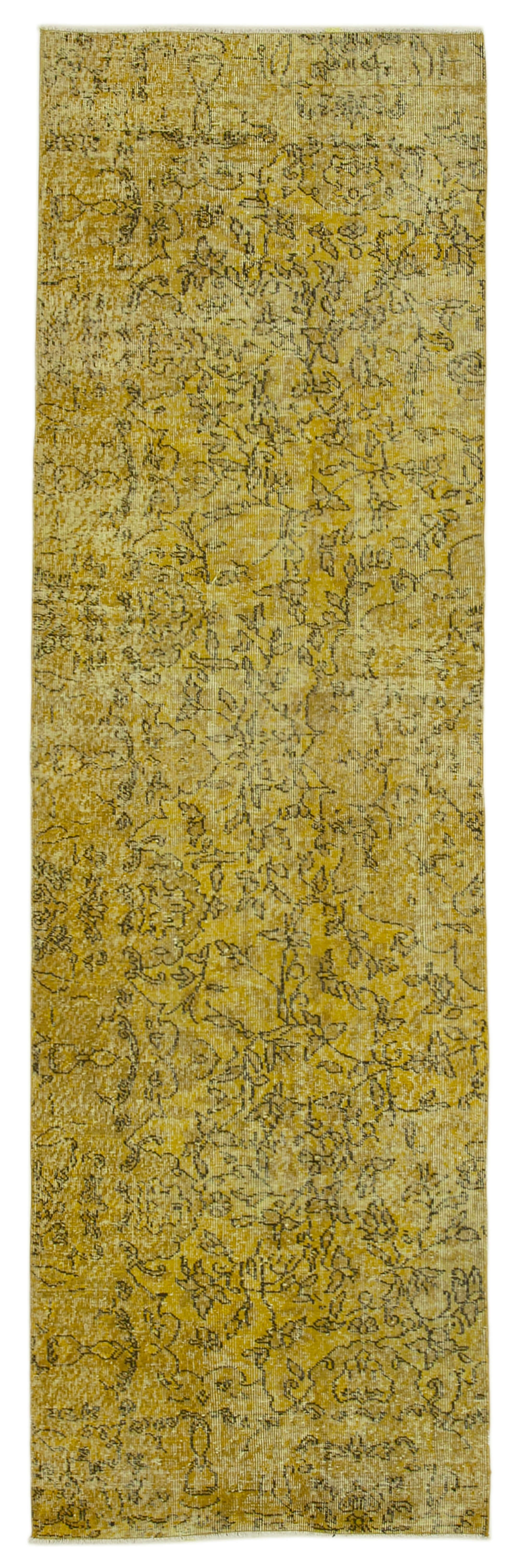 3 x 10 Yellow Overdyed Runner Rug - 4626