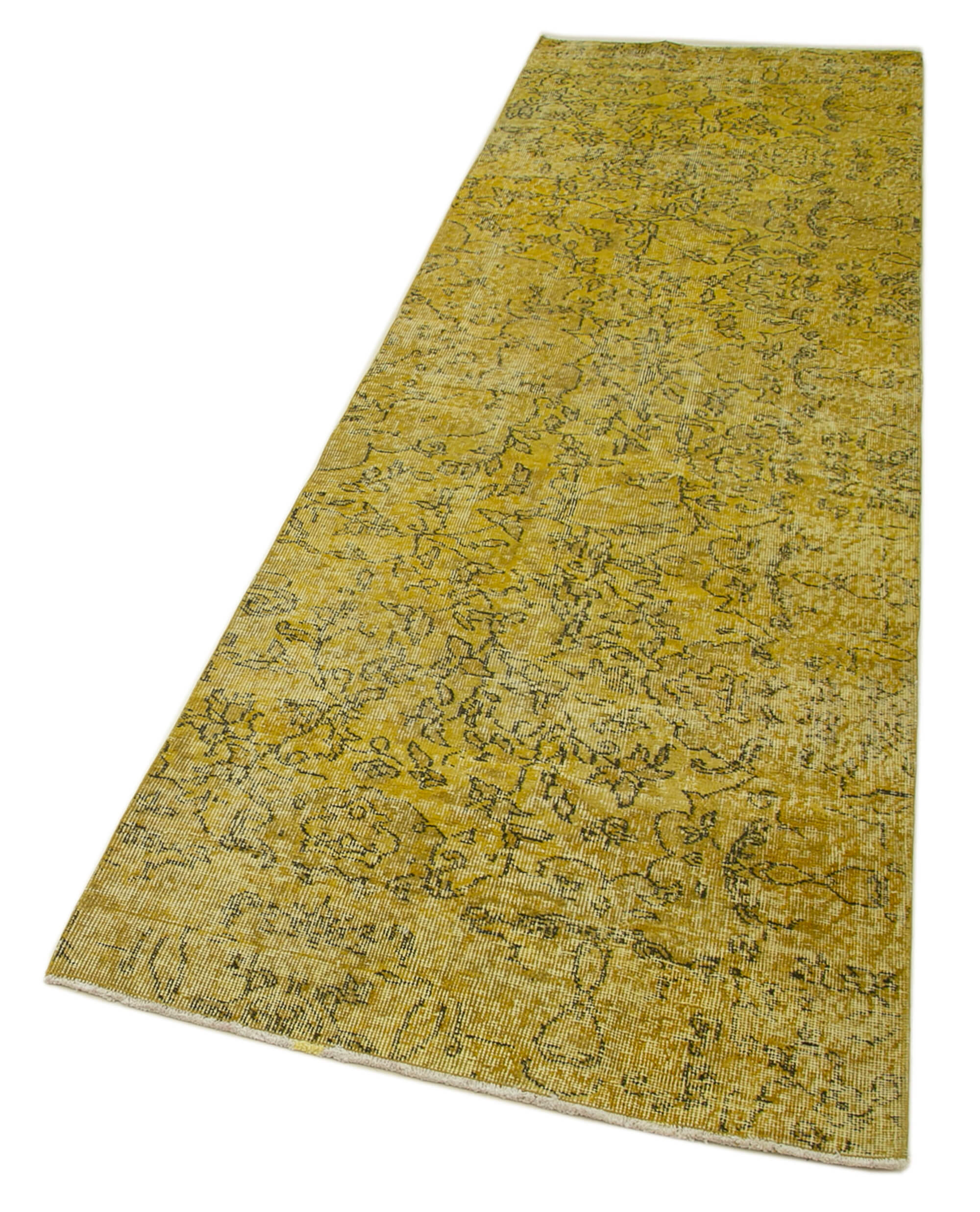 3 x 10 Yellow Overdyed Runner Rug - 4626