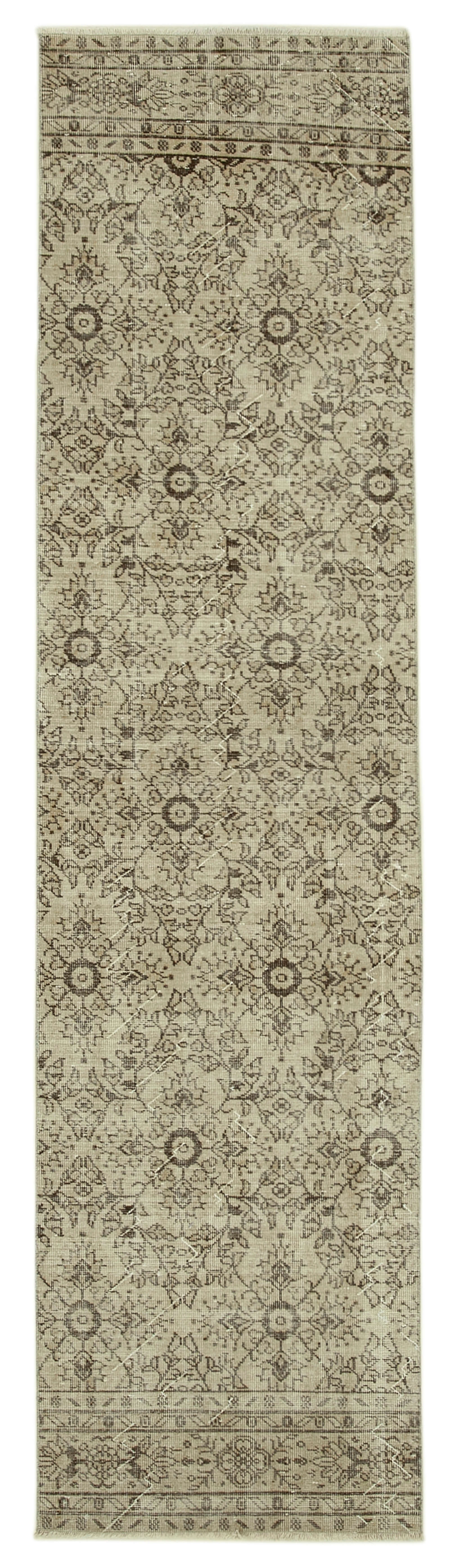 3 x 10 Beige Overdyed Runner Rug - 4627