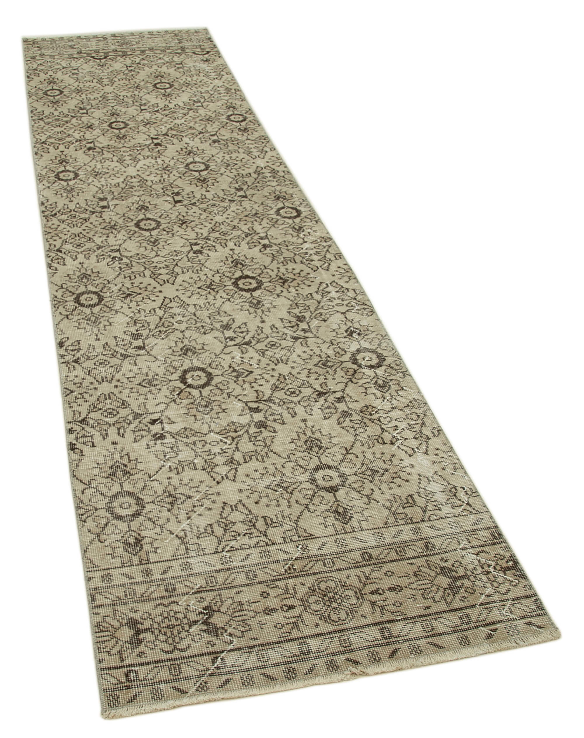 3 x 10 Beige Overdyed Runner Rug - 4627