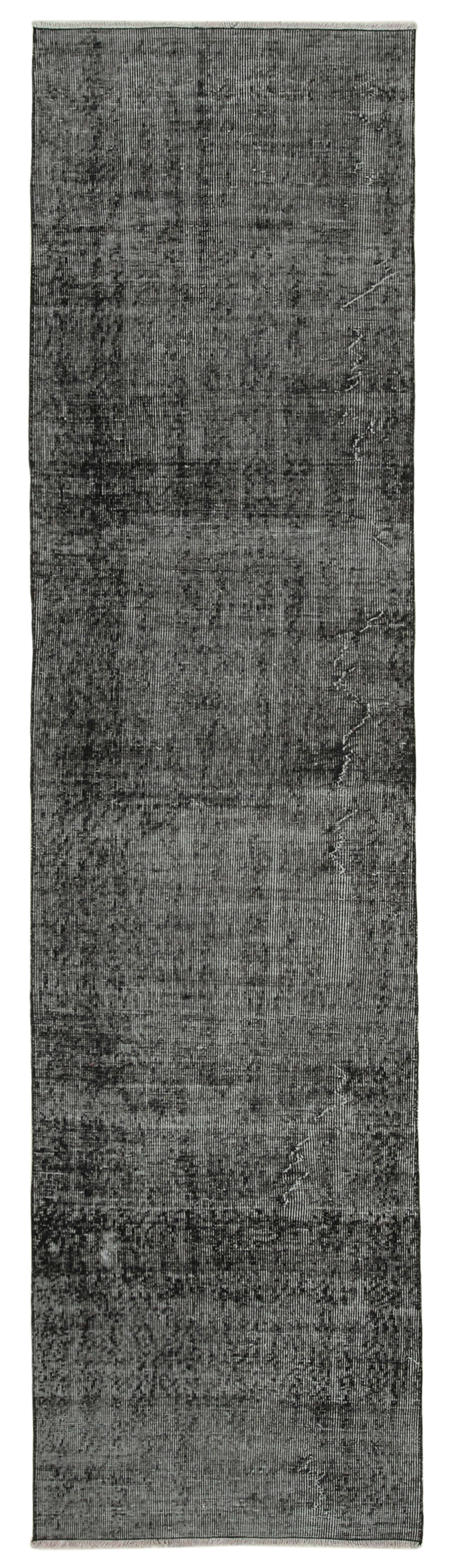 3 x 10 Black Overdyed Runner Rug - 4634