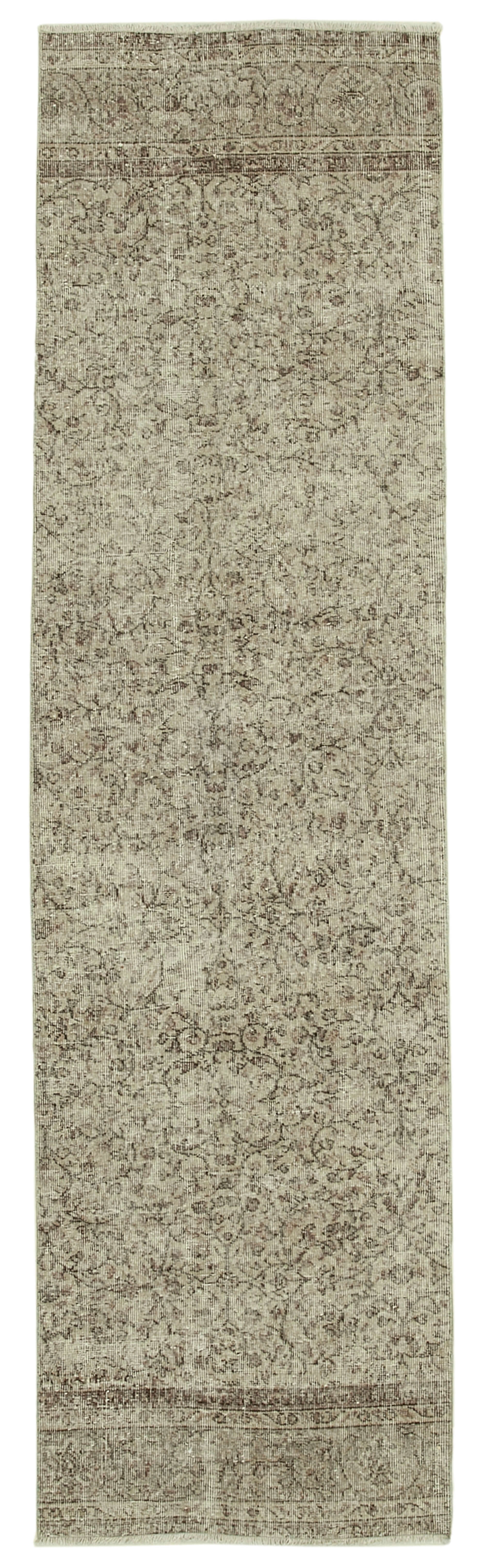 3 x 10 Beige Overdyed Runner Rug - 4637