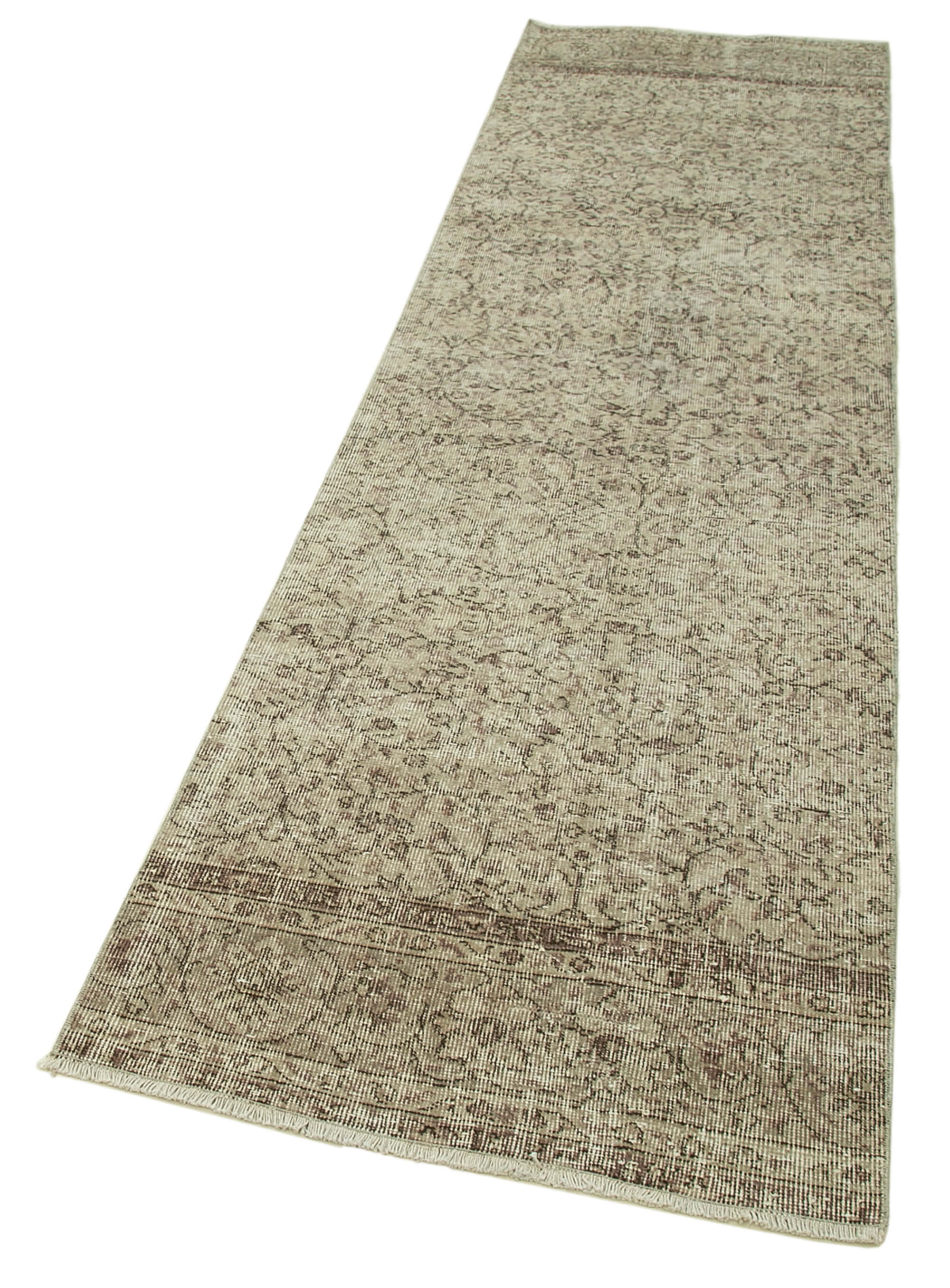 3 x 10 Beige Overdyed Runner Rug - 4637