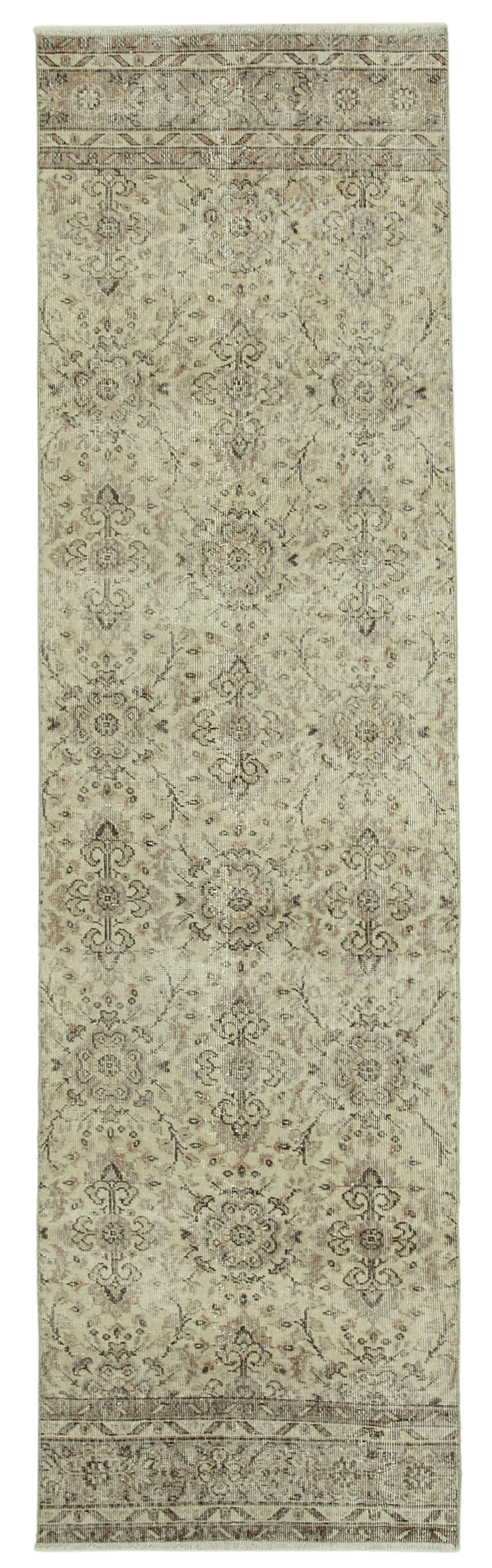 3 x 10 Beige Overdyed Runner Rug - 4639