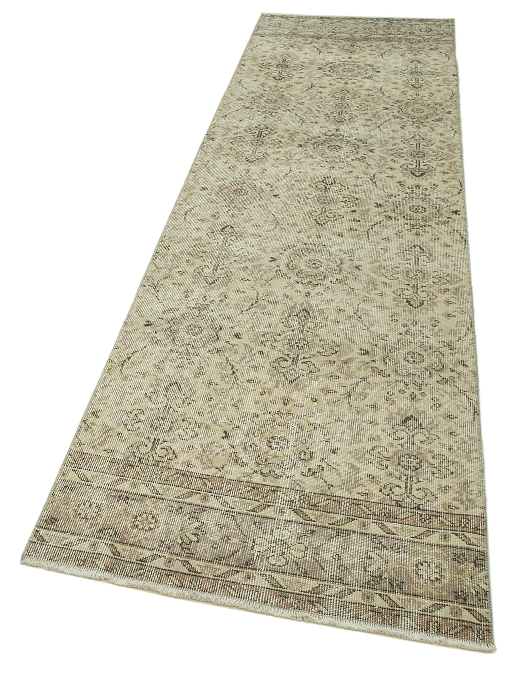 3 x 10 Beige Overdyed Runner Rug - 4639