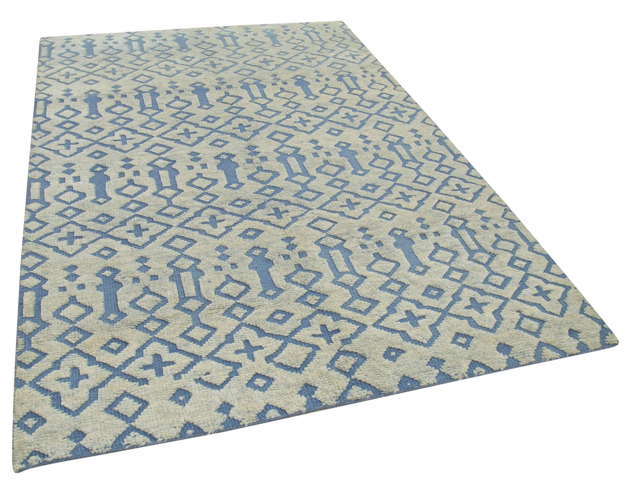 5 x 8 Blue Moroccan Rug - 4711