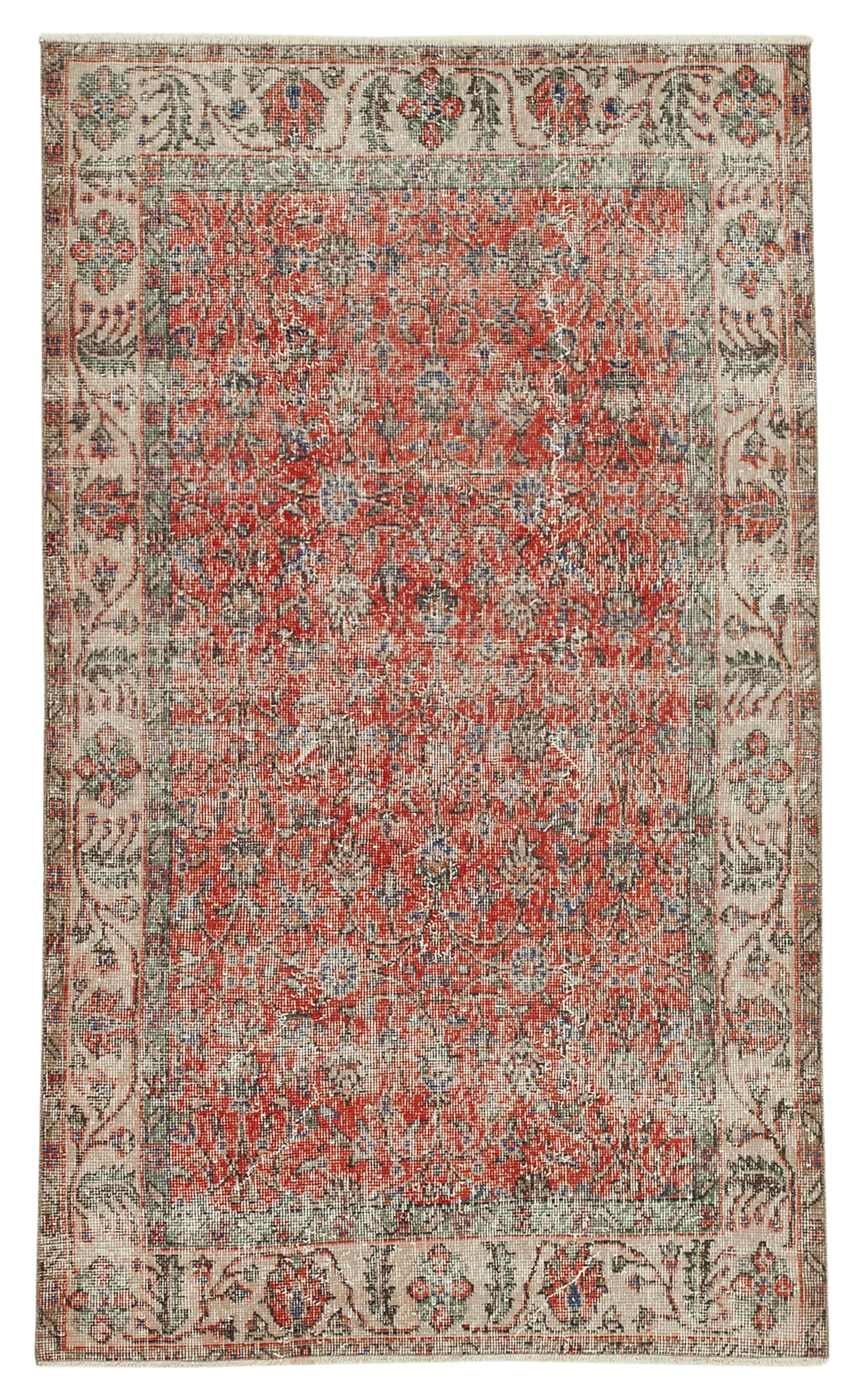 4 x 6 Red Overdyed Rug - 4763