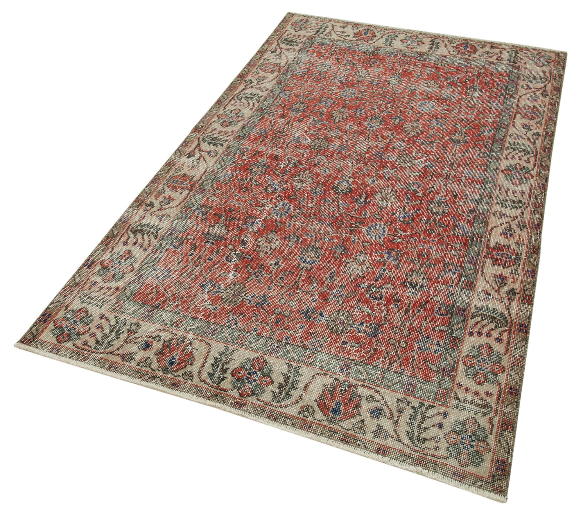 4 x 6 Red Overdyed Rug - 4763