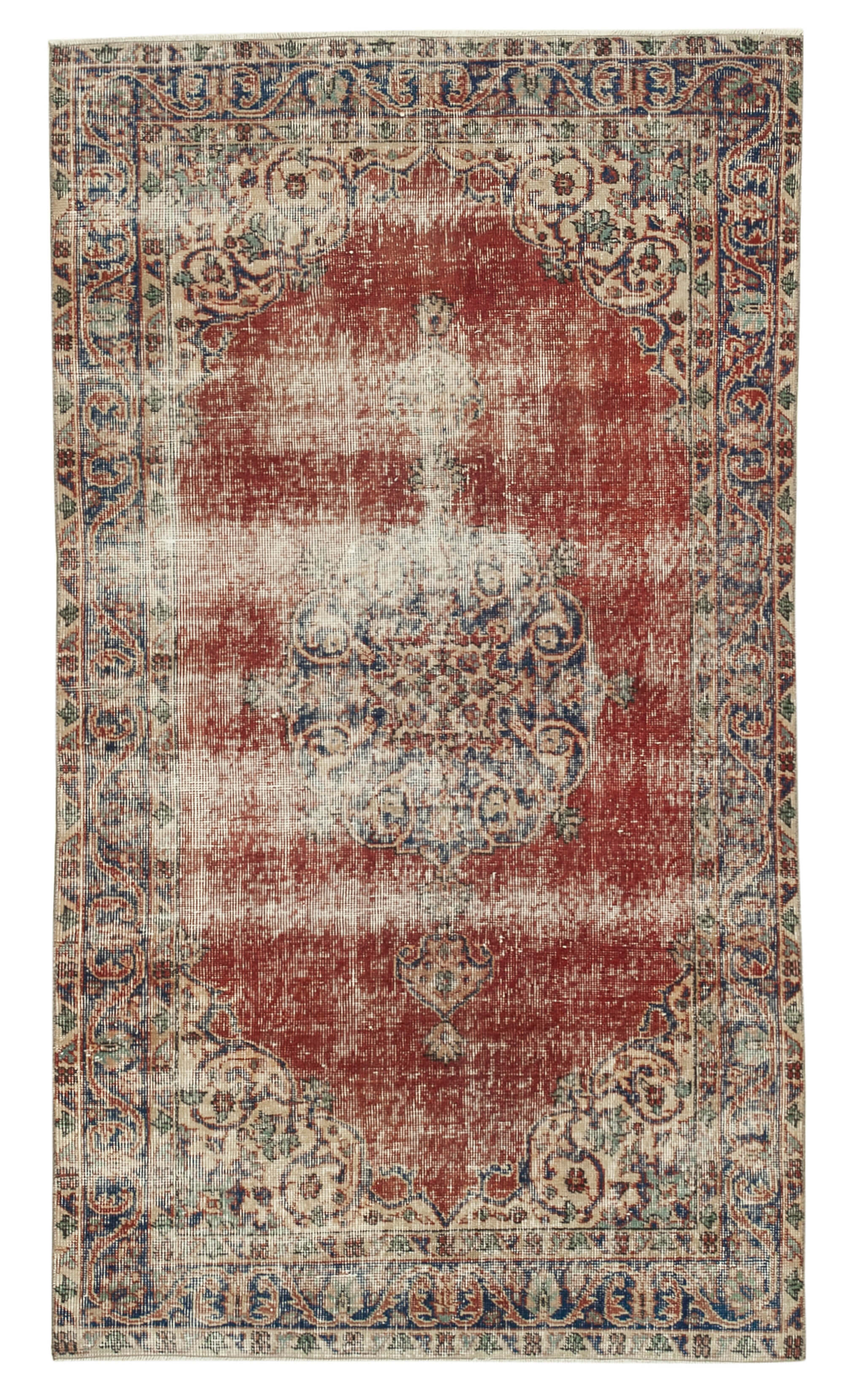 4 x 7 Red Overdyed Rug - 4778