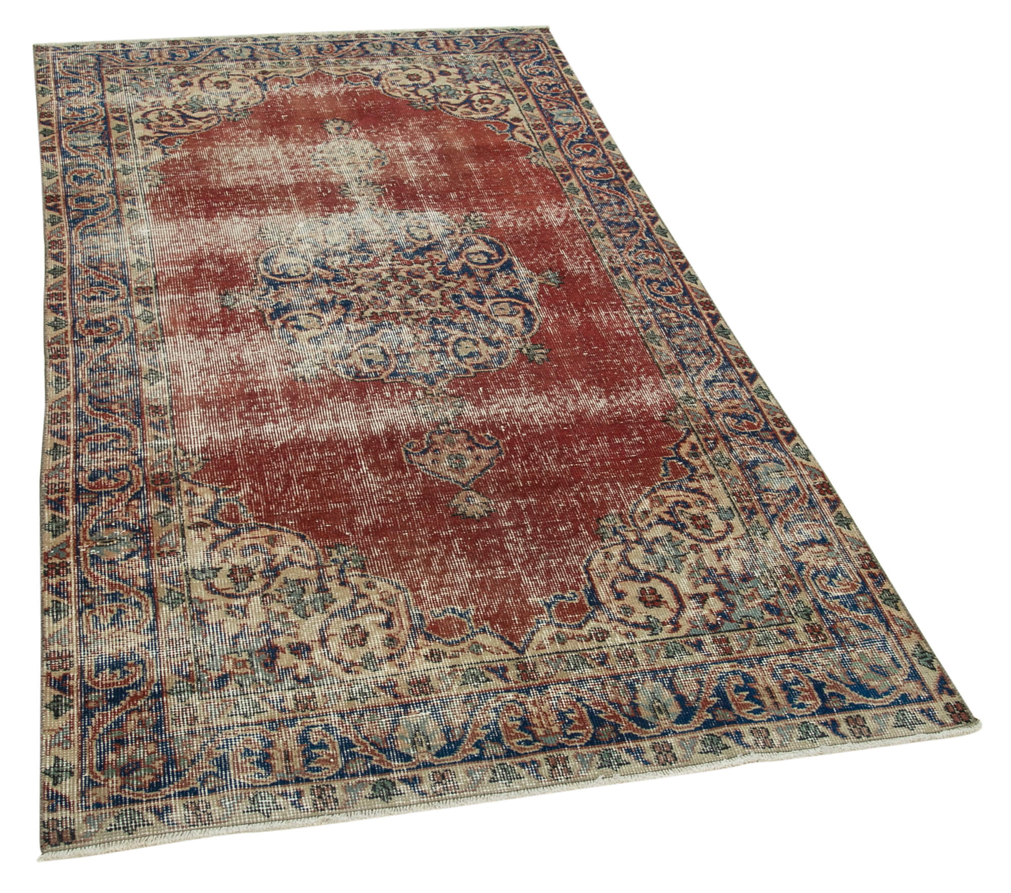 4 x 7 Red Overdyed Rug - 4778