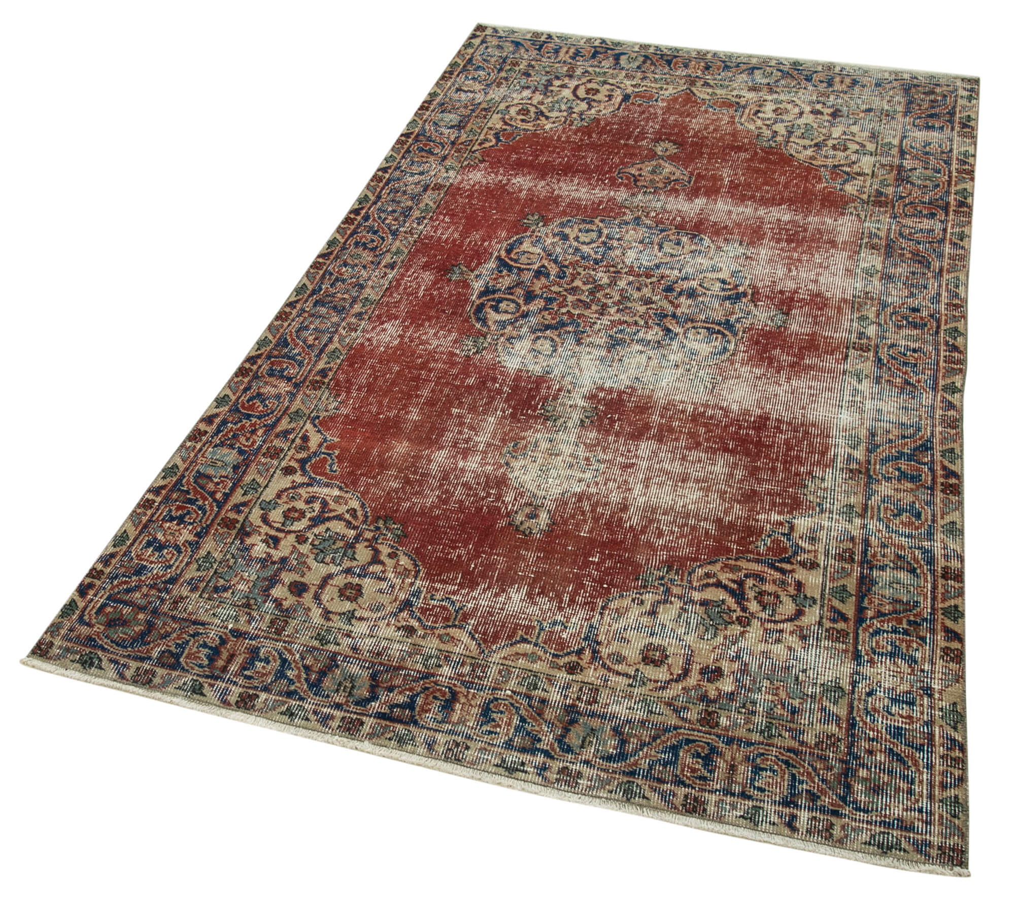 4 x 7 Red Overdyed Rug - 4778