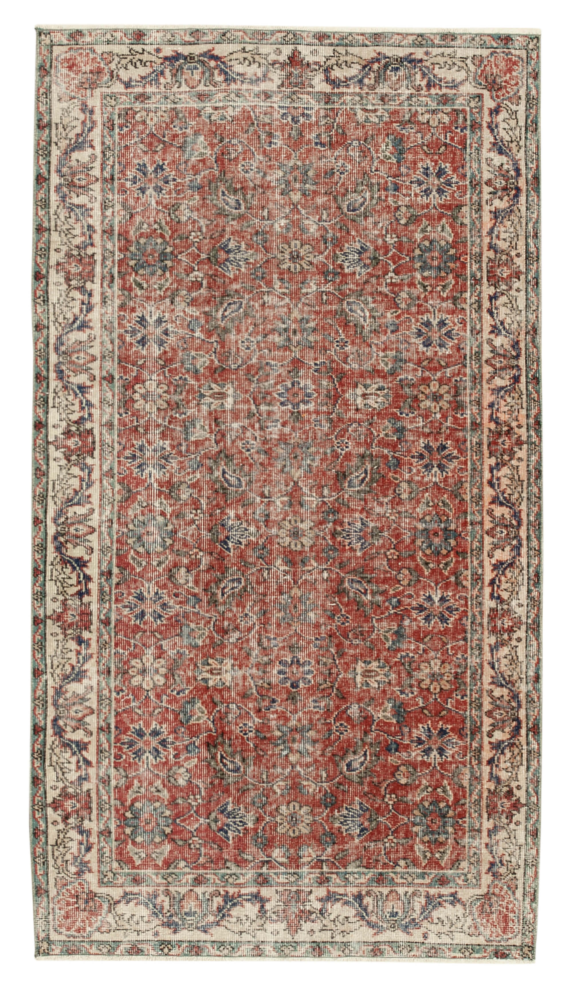 4 x 7 Red Overdyed Rug - 4780