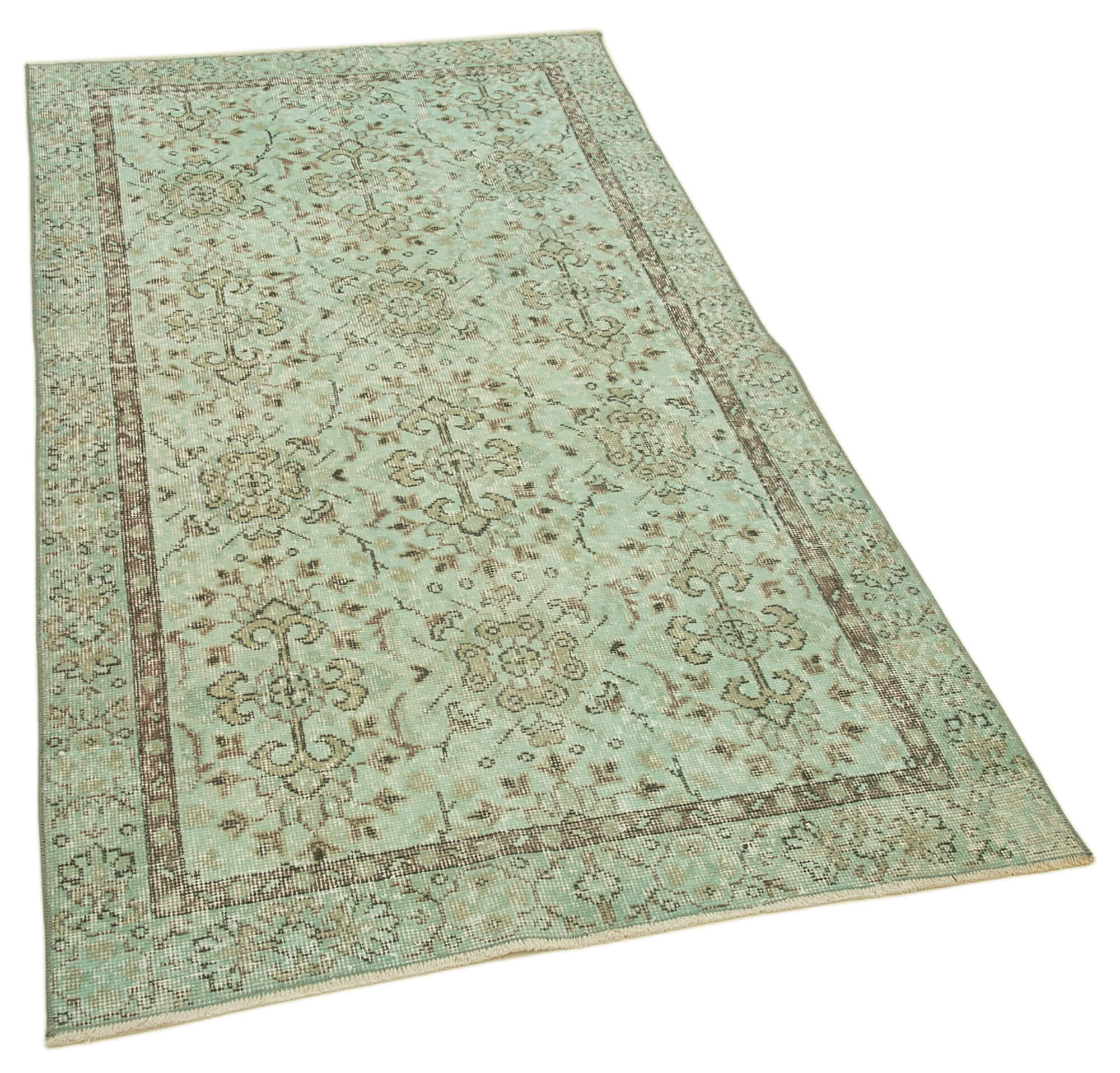 3 x 6 Green Overdyed Rug - 4786