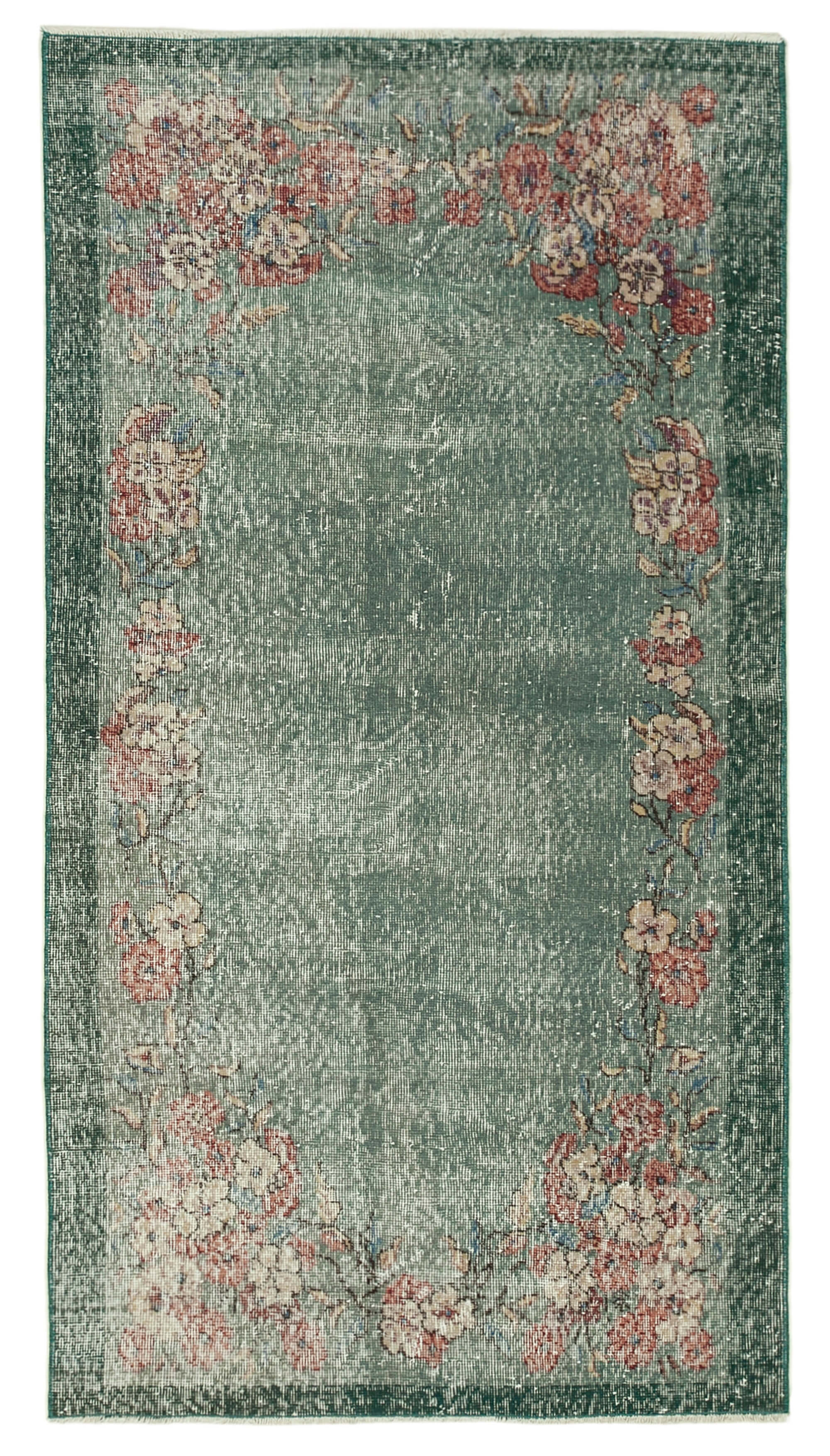 3 x 6 Green Overdyed Rug - 4787