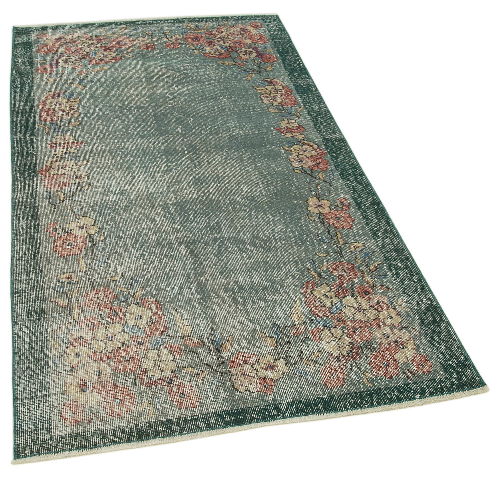 3 x 6 Green Overdyed Rug - 4787