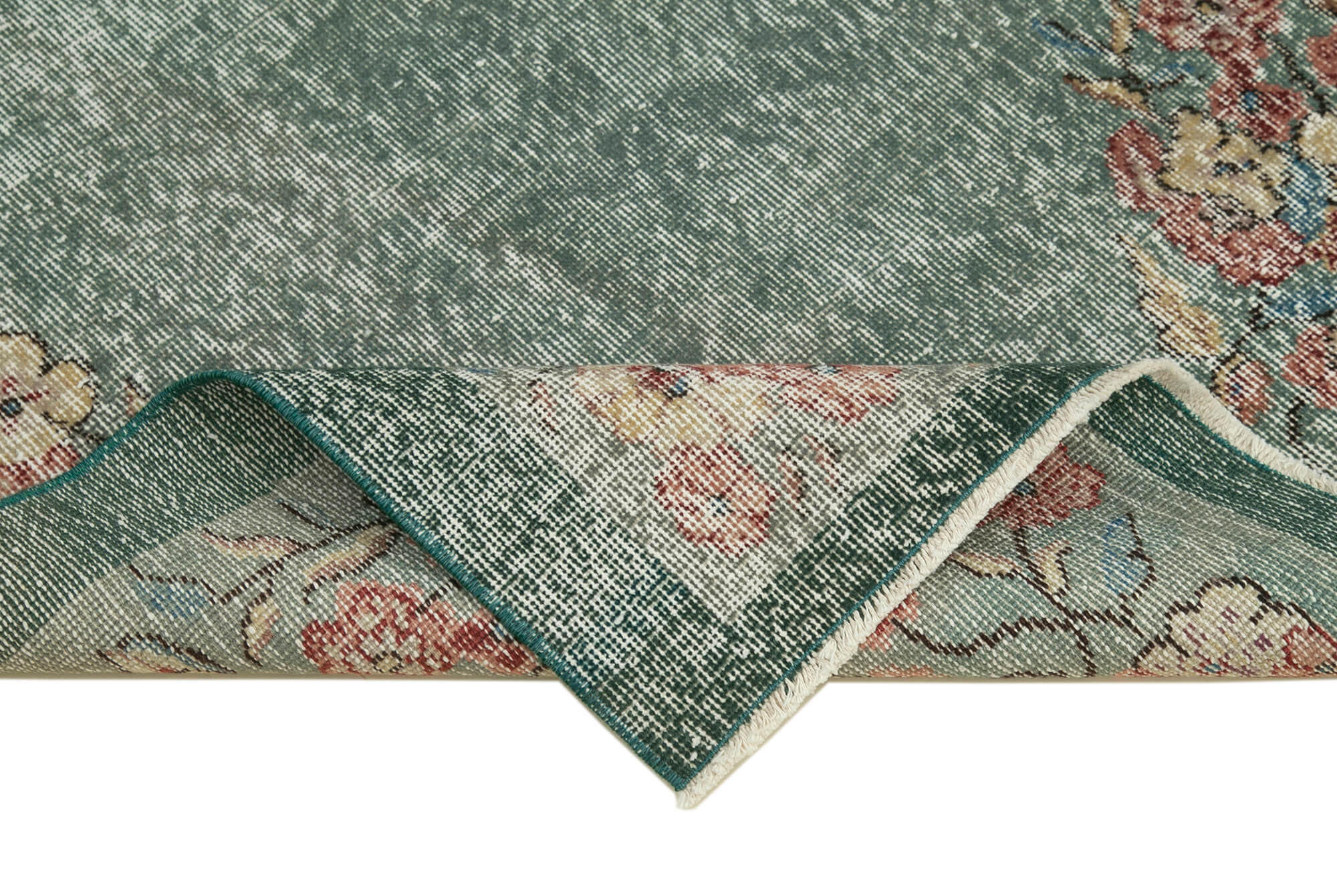 3 x 6 Green Overdyed Rug - 4787