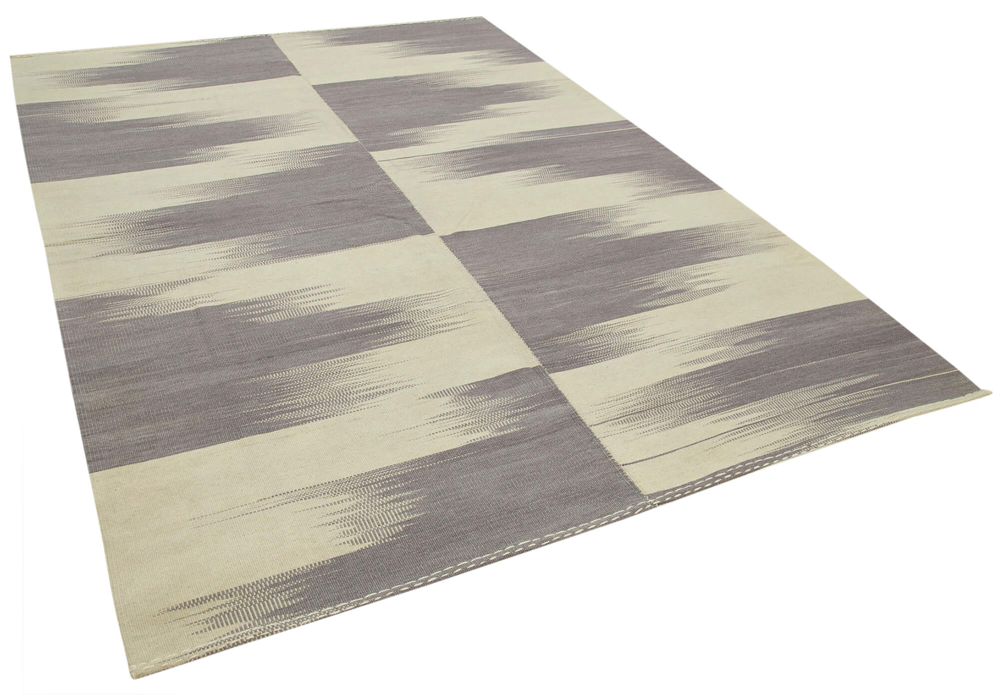 7 x 9 Beige Contemporary Kilim Rug - 4812