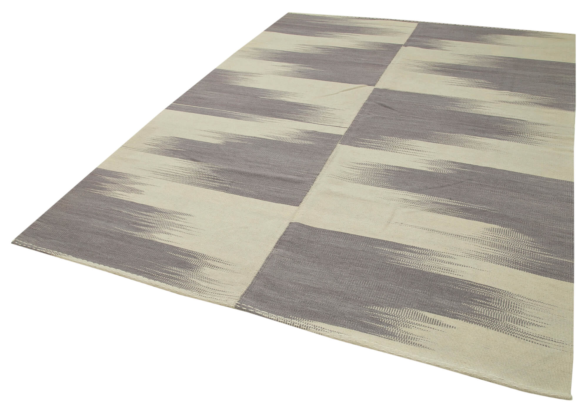 7 x 9 Beige Contemporary Kilim Rug - 4812