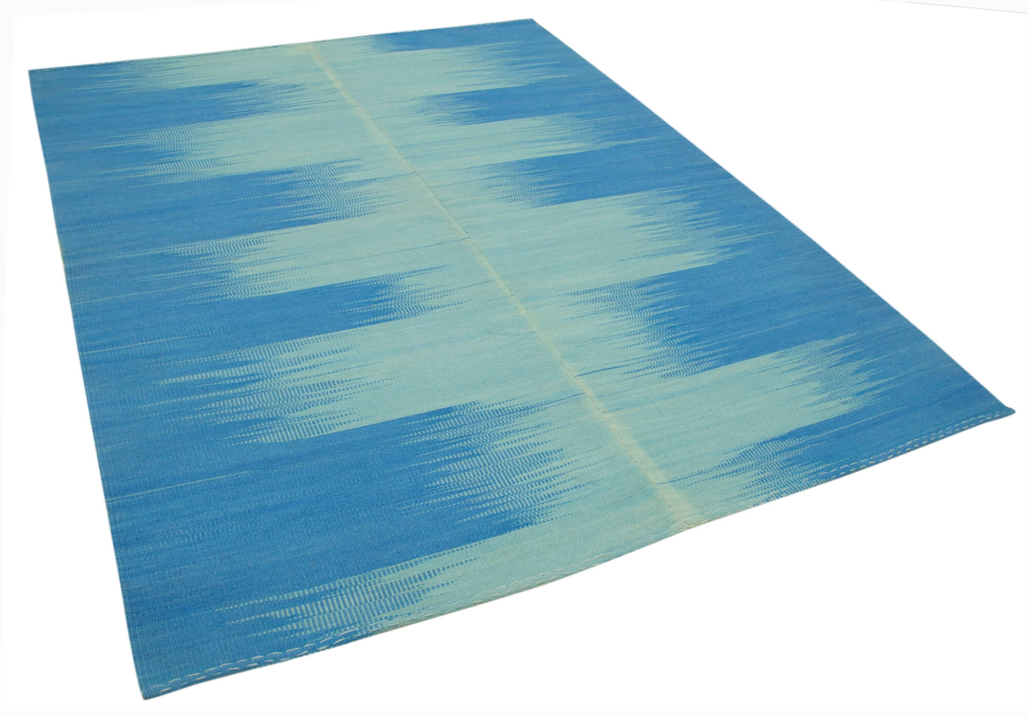 7 x 9 Blue Contemporary Kilim Rug - 4814