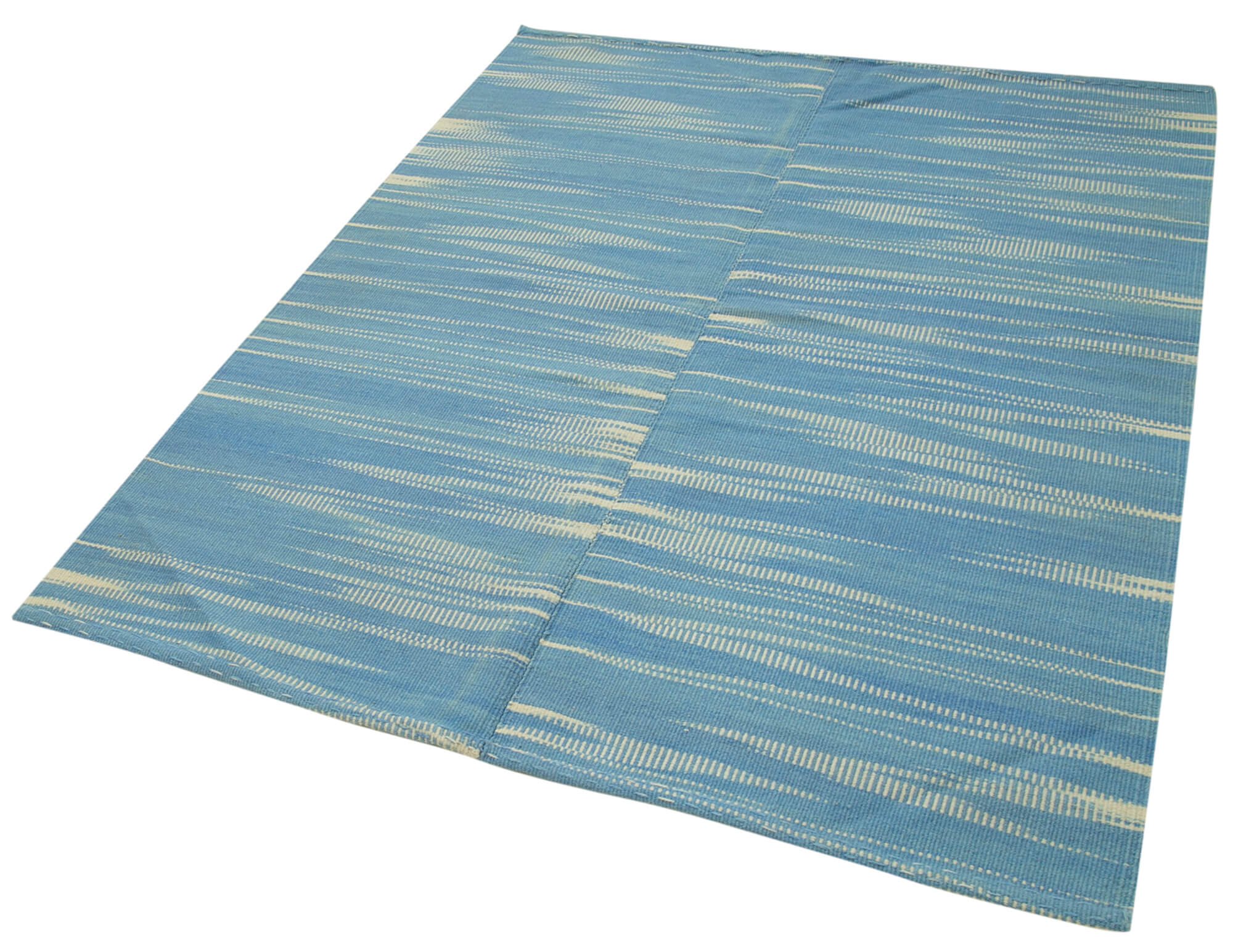 5 x 6 Blue Contemporary Kilim Rug - 4815