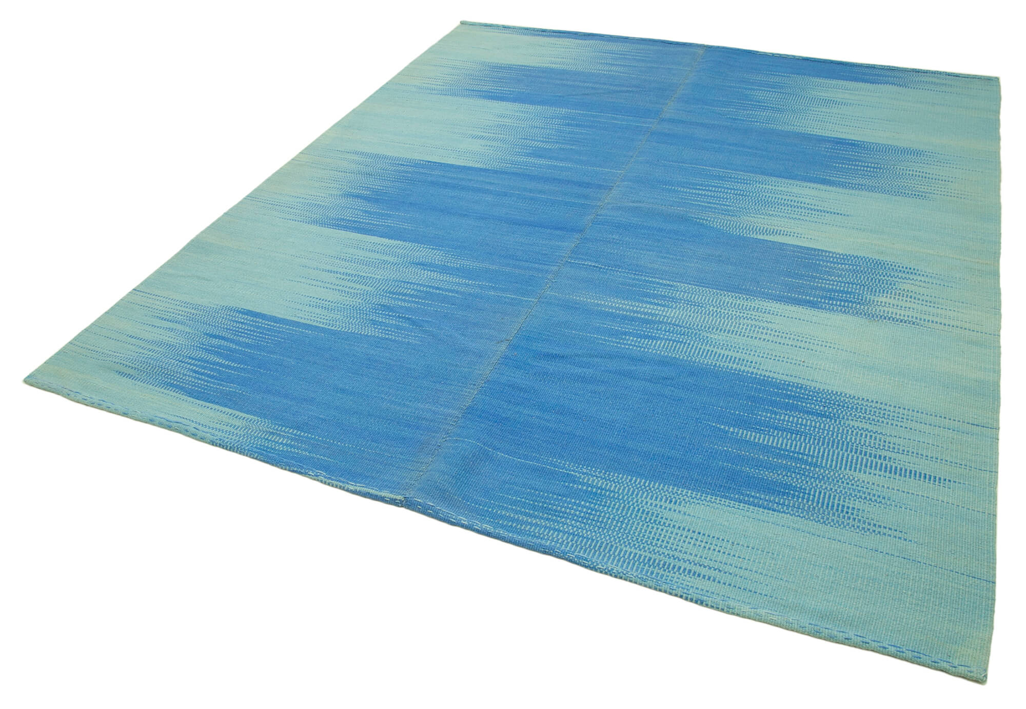 7 x 8 Blue Contemporary Kilim Rug - 4820