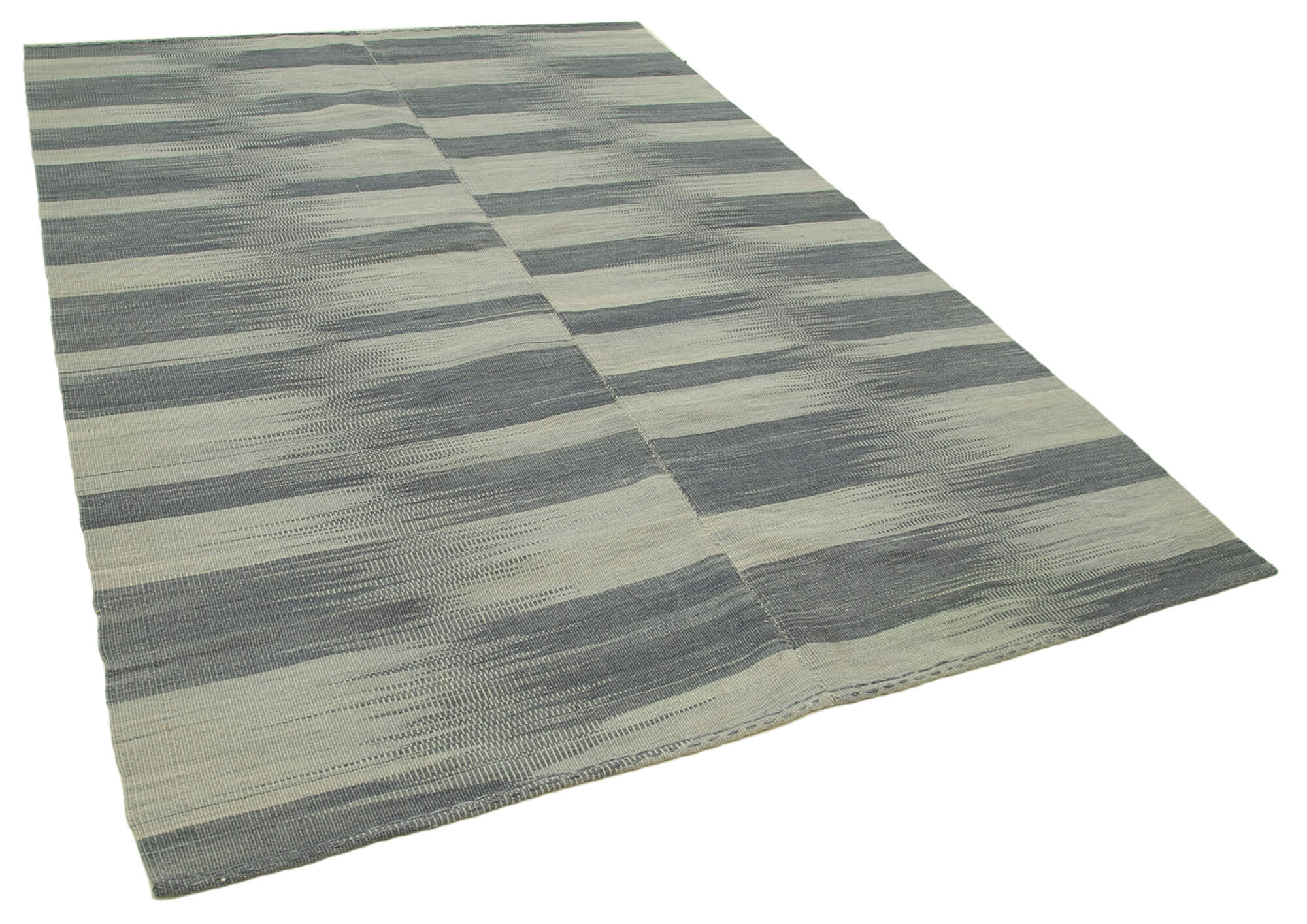 7 x 9 Grey Contemporary Kilim Rug - 4822