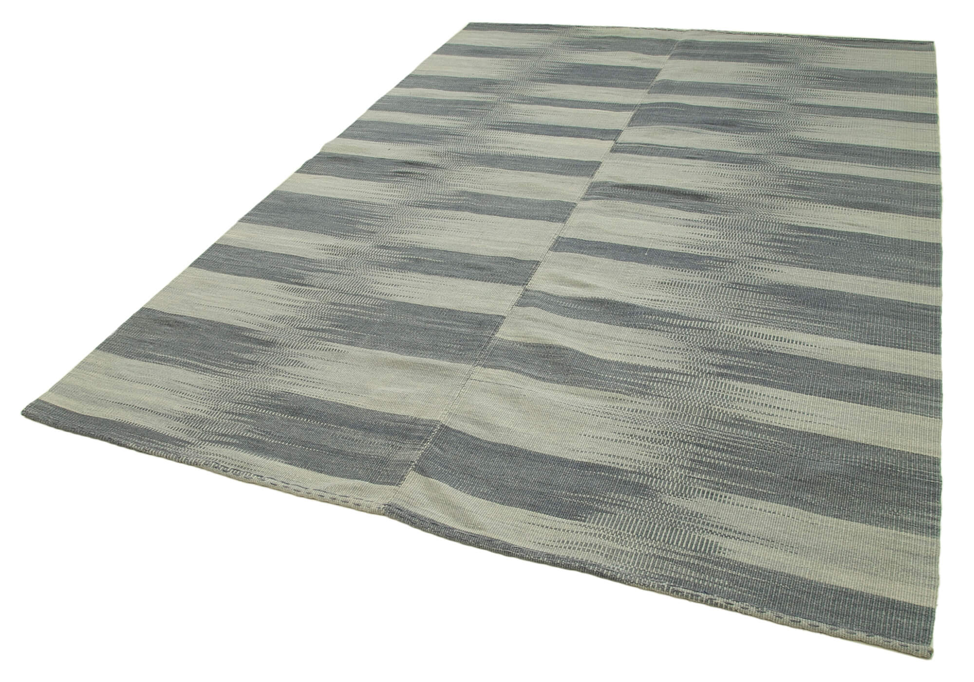 7 x 9 Grey Contemporary Kilim Rug - 4822