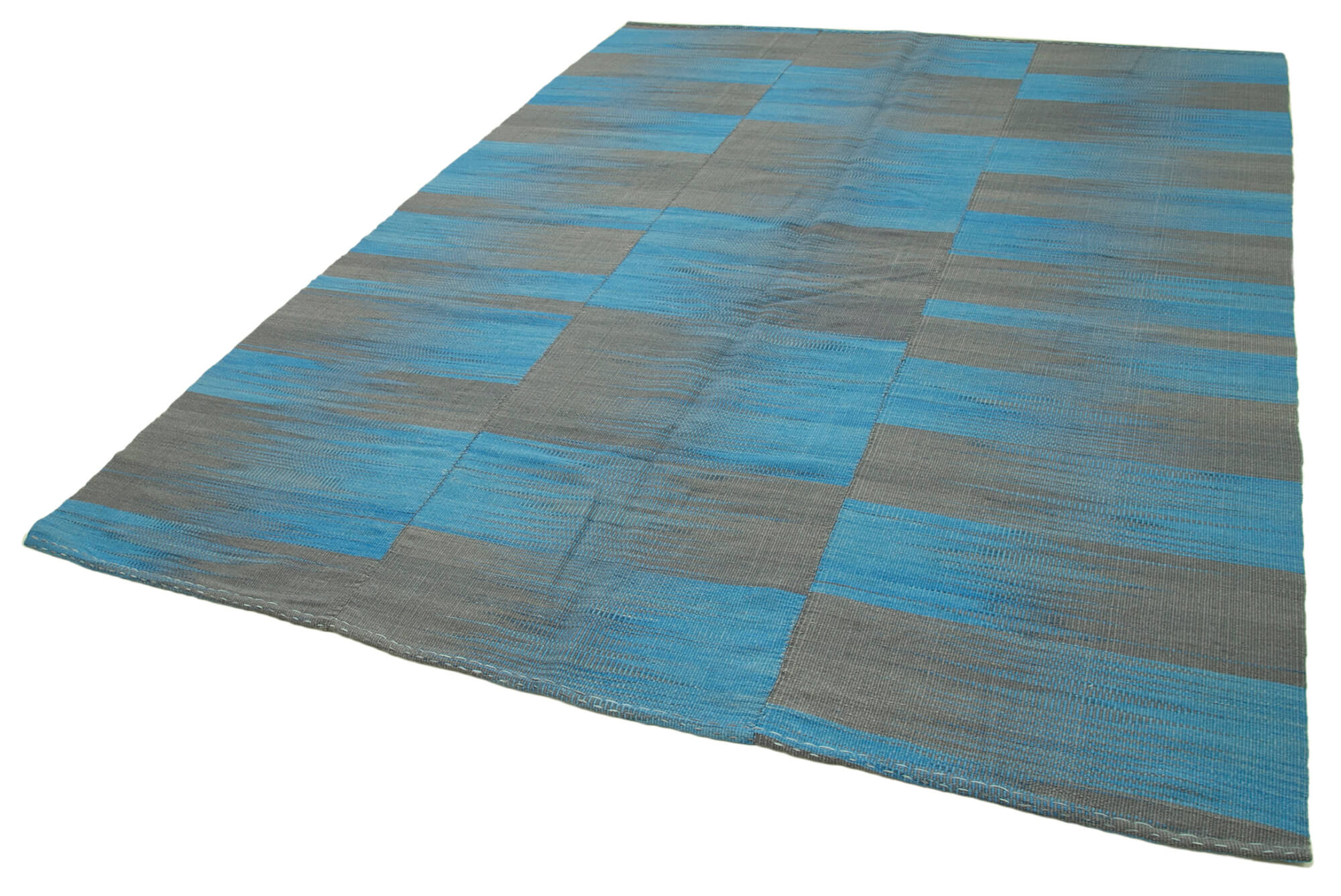 7 x 9 Blue Contemporary Kilim Rug - 4825