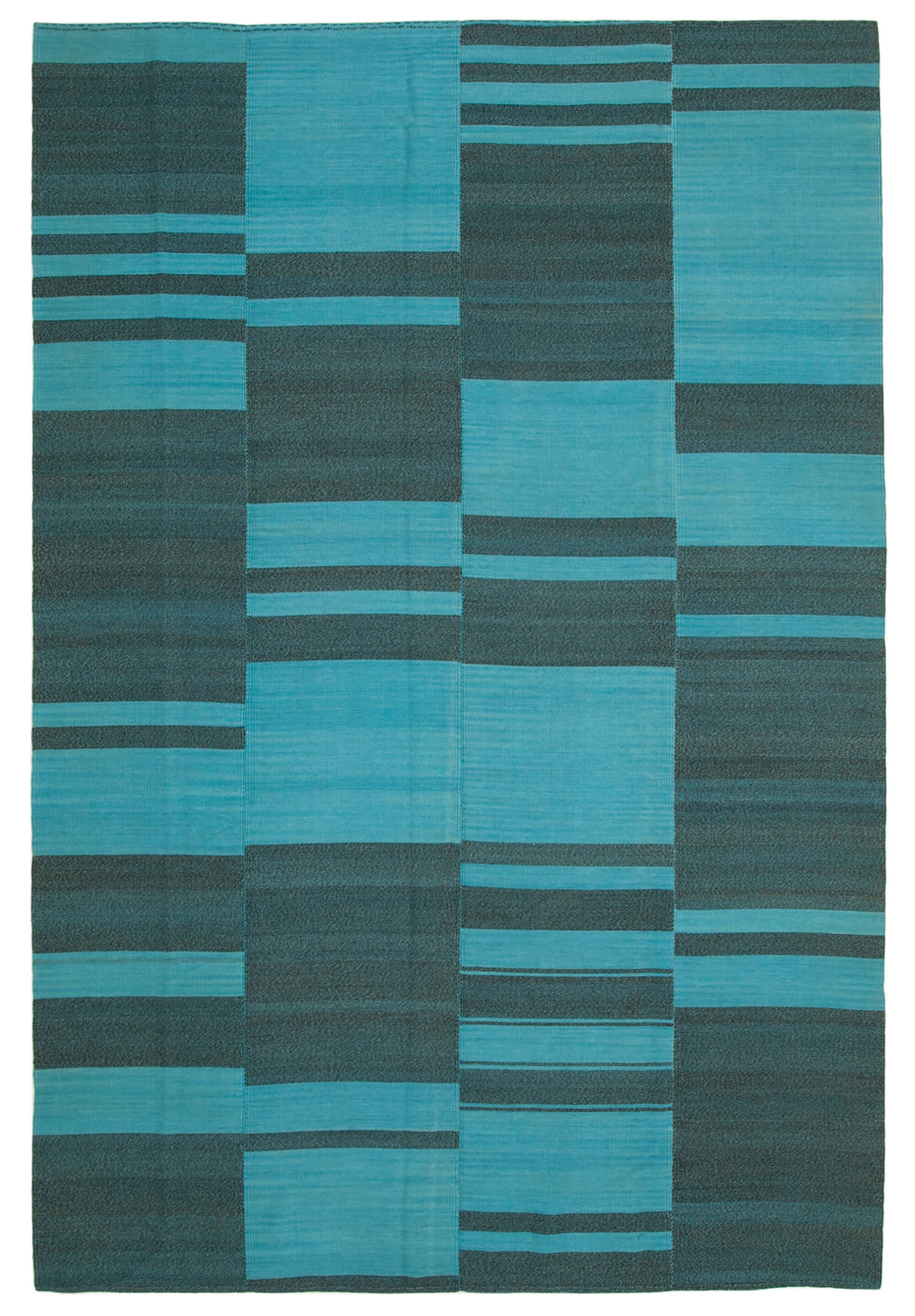 9 x 14 Turquoise Contemporary Kilim Rug - 4828