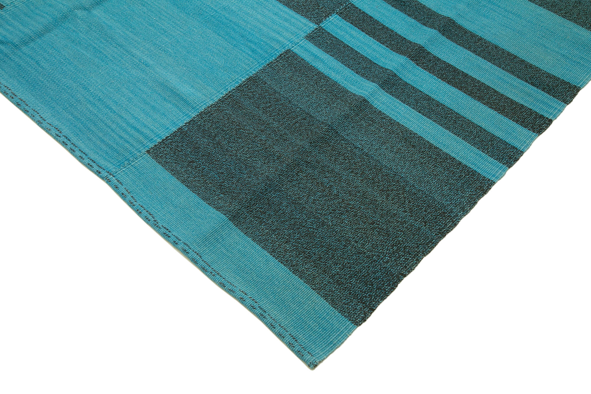 9 x 14 Turquoise Contemporary Kilim Rug - 4828