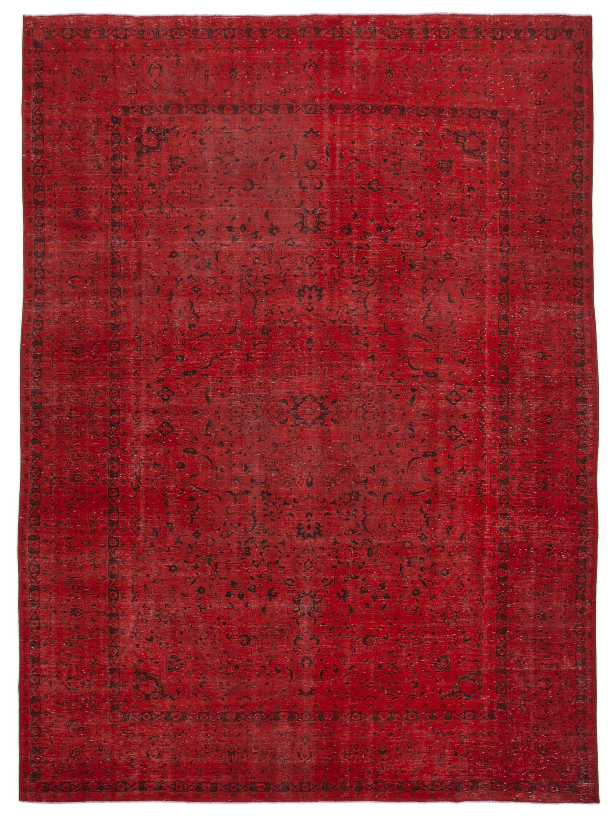 10 x 13 Red Overdyed Large Area Rug - 4898