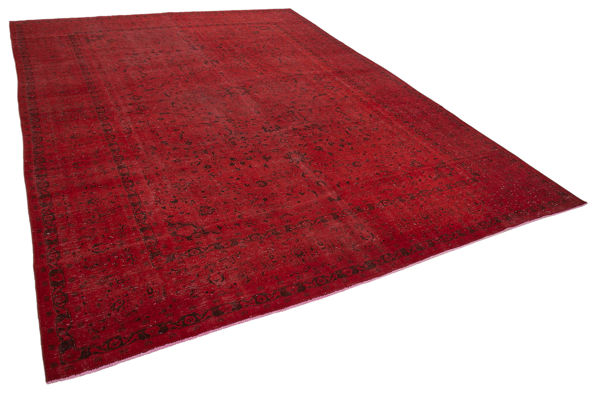 10 x 13 Red Overdyed Large Area Rug - 4898