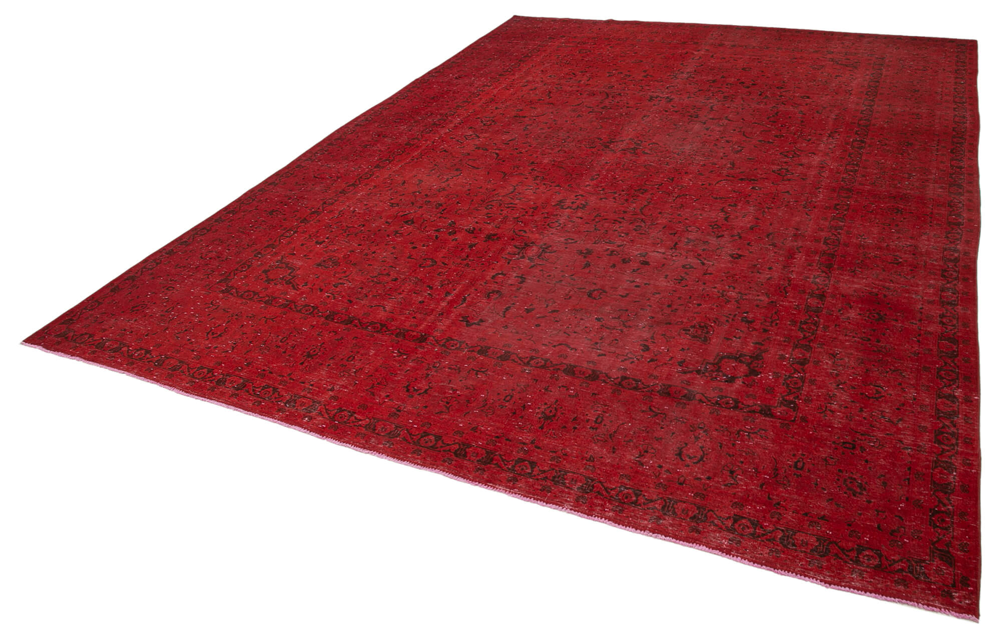 10 x 13 Red Overdyed Large Area Rug - 4898