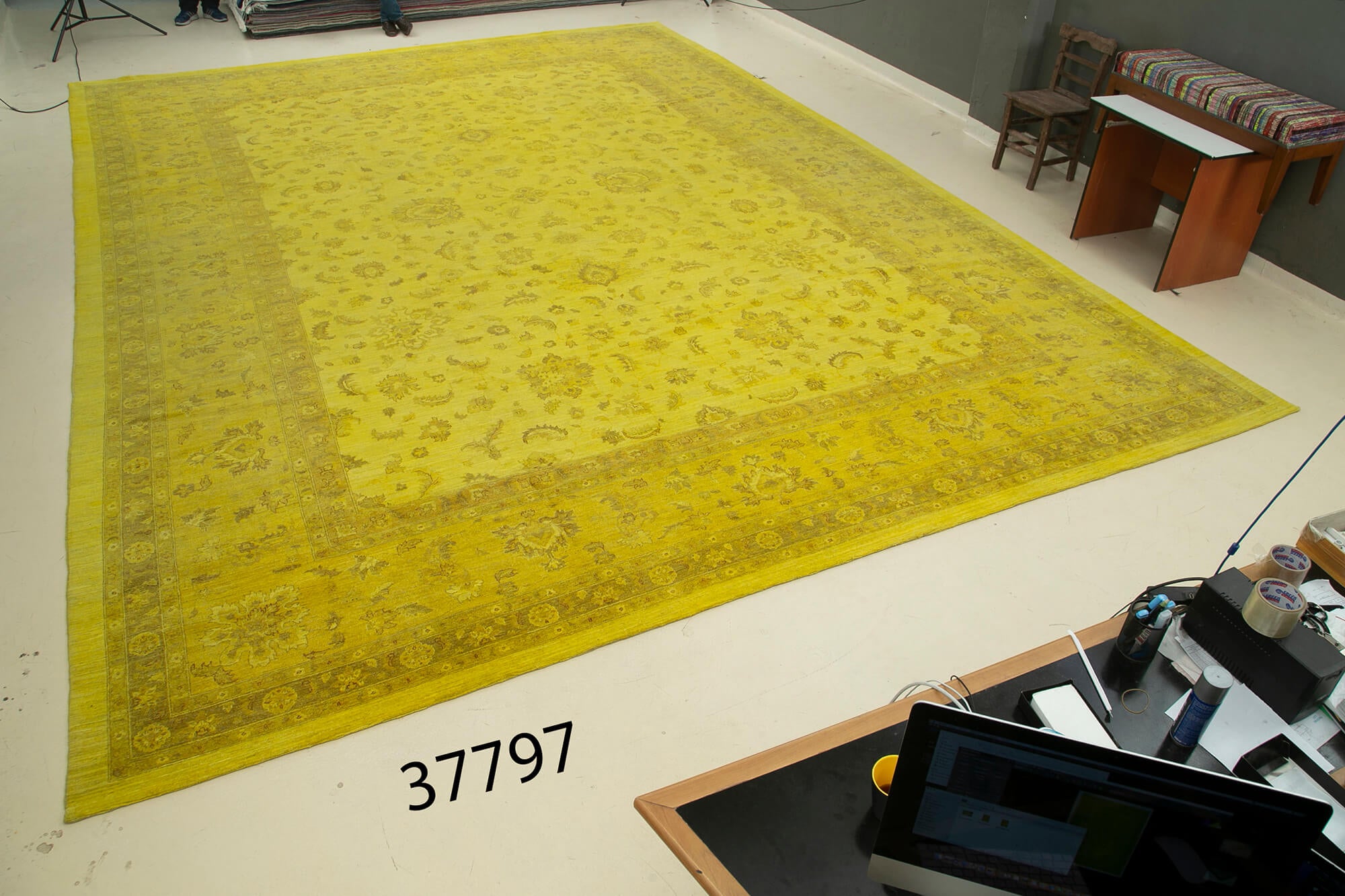 14 x 20 Yellow Oushak Rug - 4901