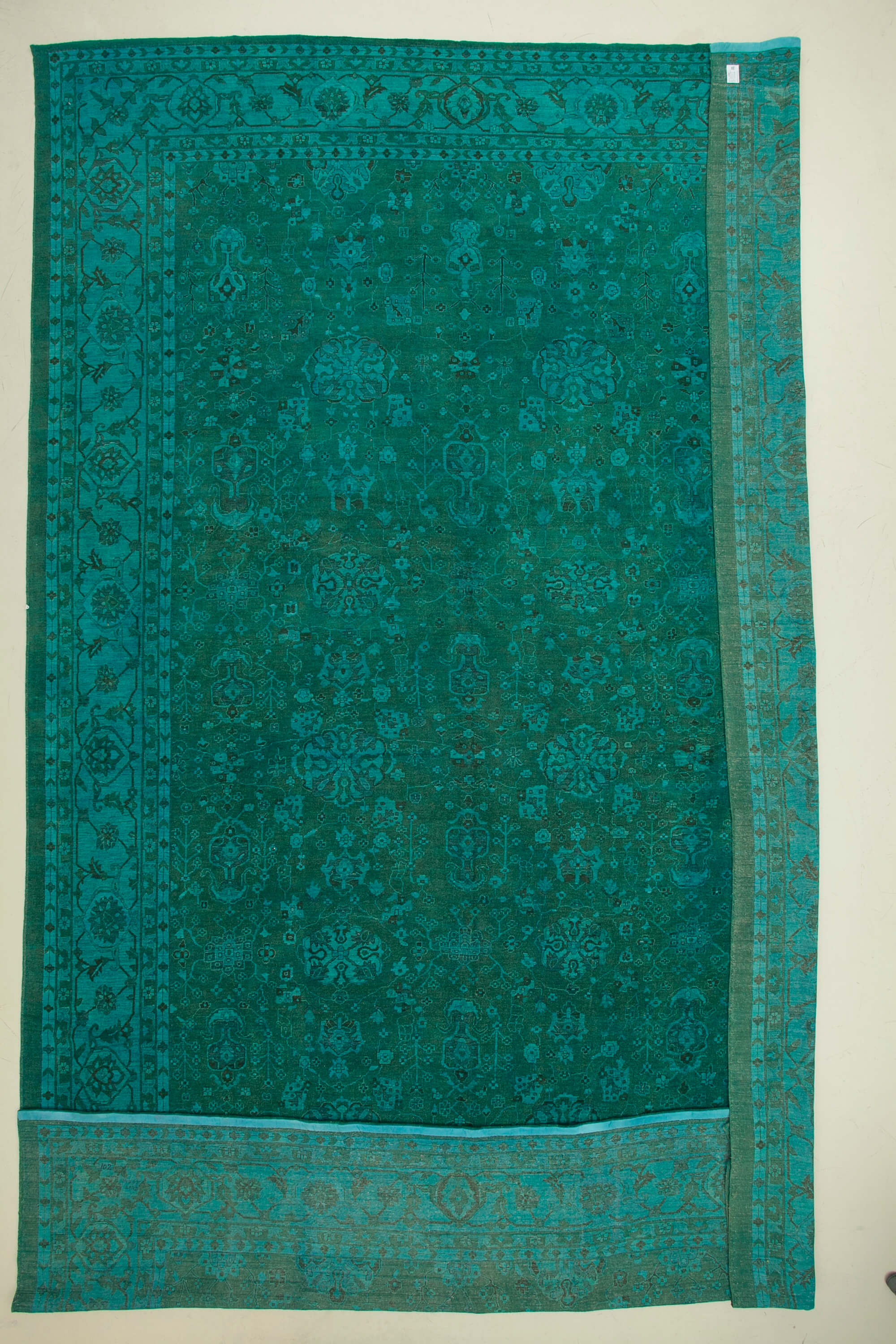 14 x 23 Turquoise Oushak Rug - 4909