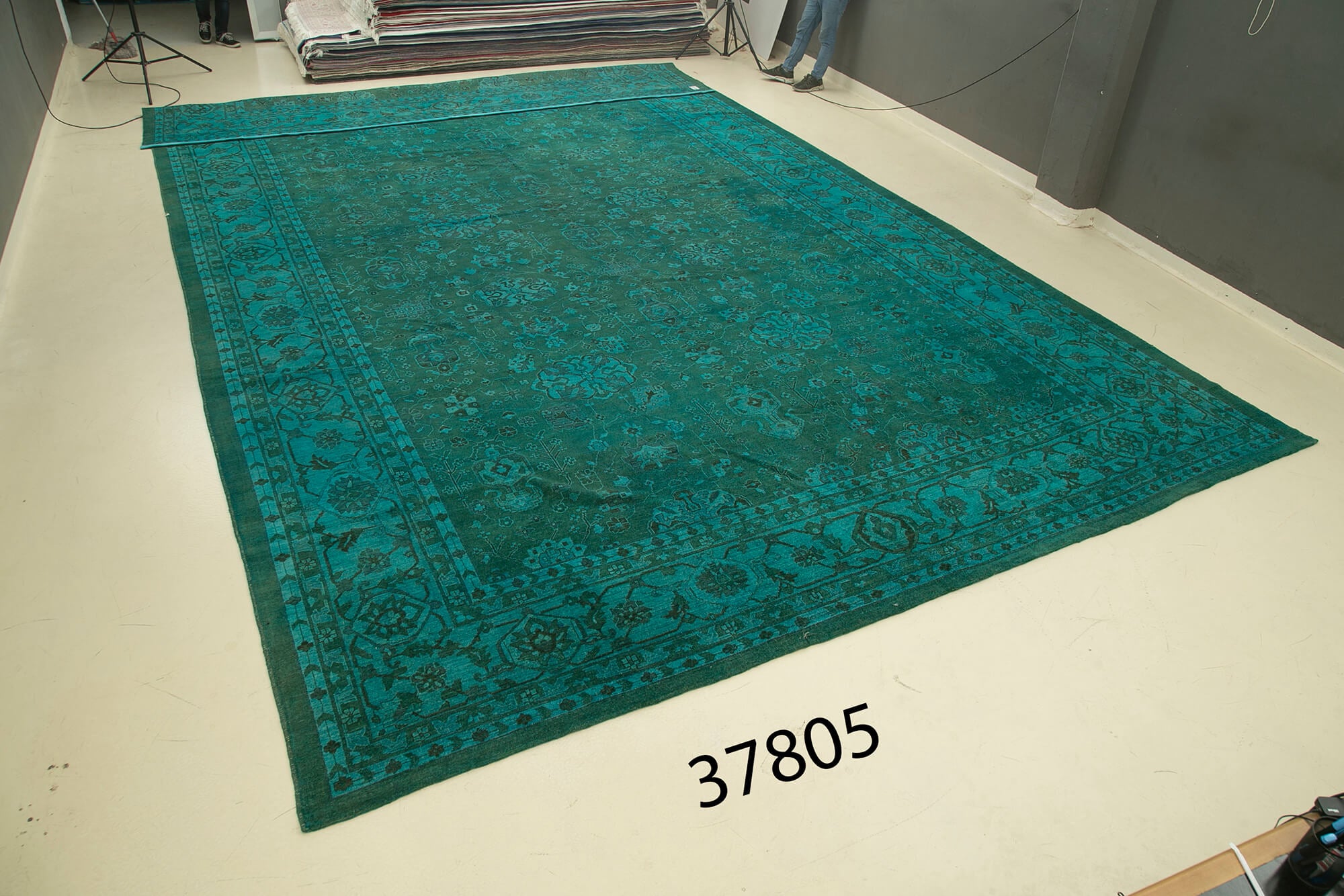 14 x 23 Turquoise Oushak Rug - 4909