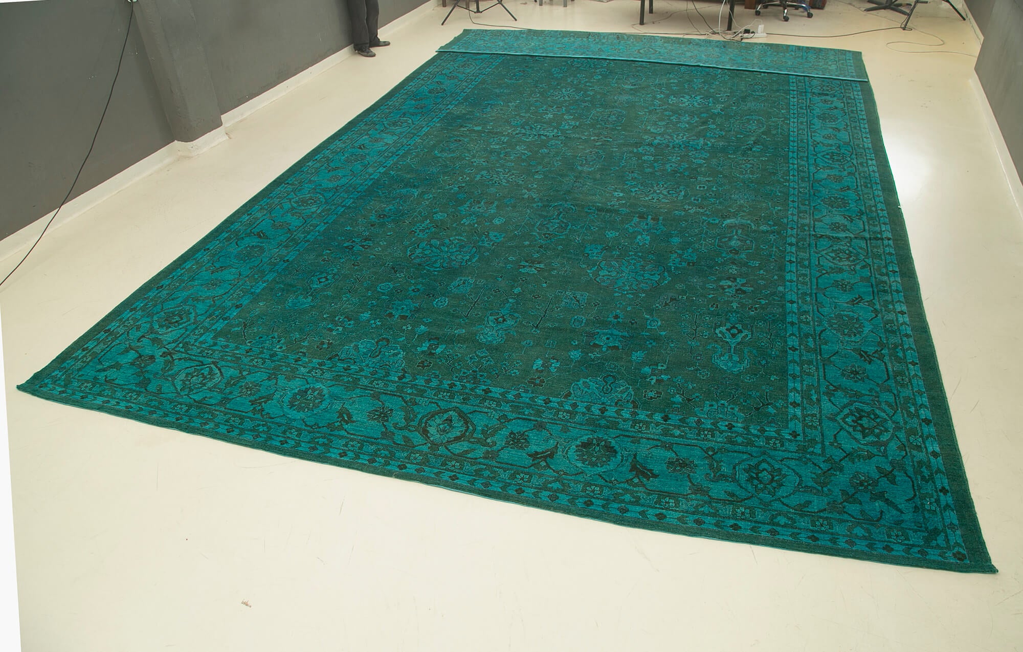 14 x 23 Turquoise Oushak Rug - 4909