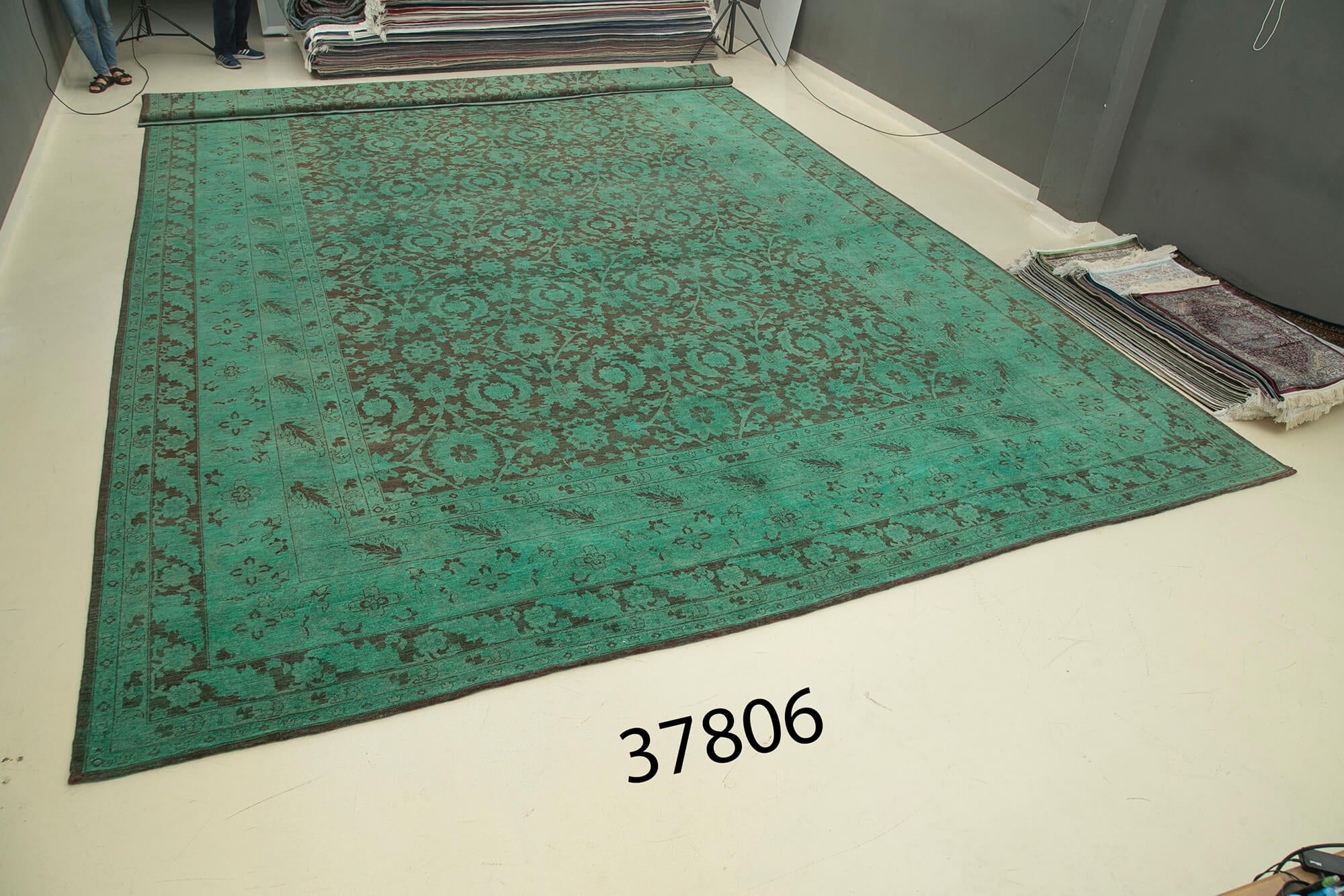 14 x 26 Turquoise Oushak Rug - 4910